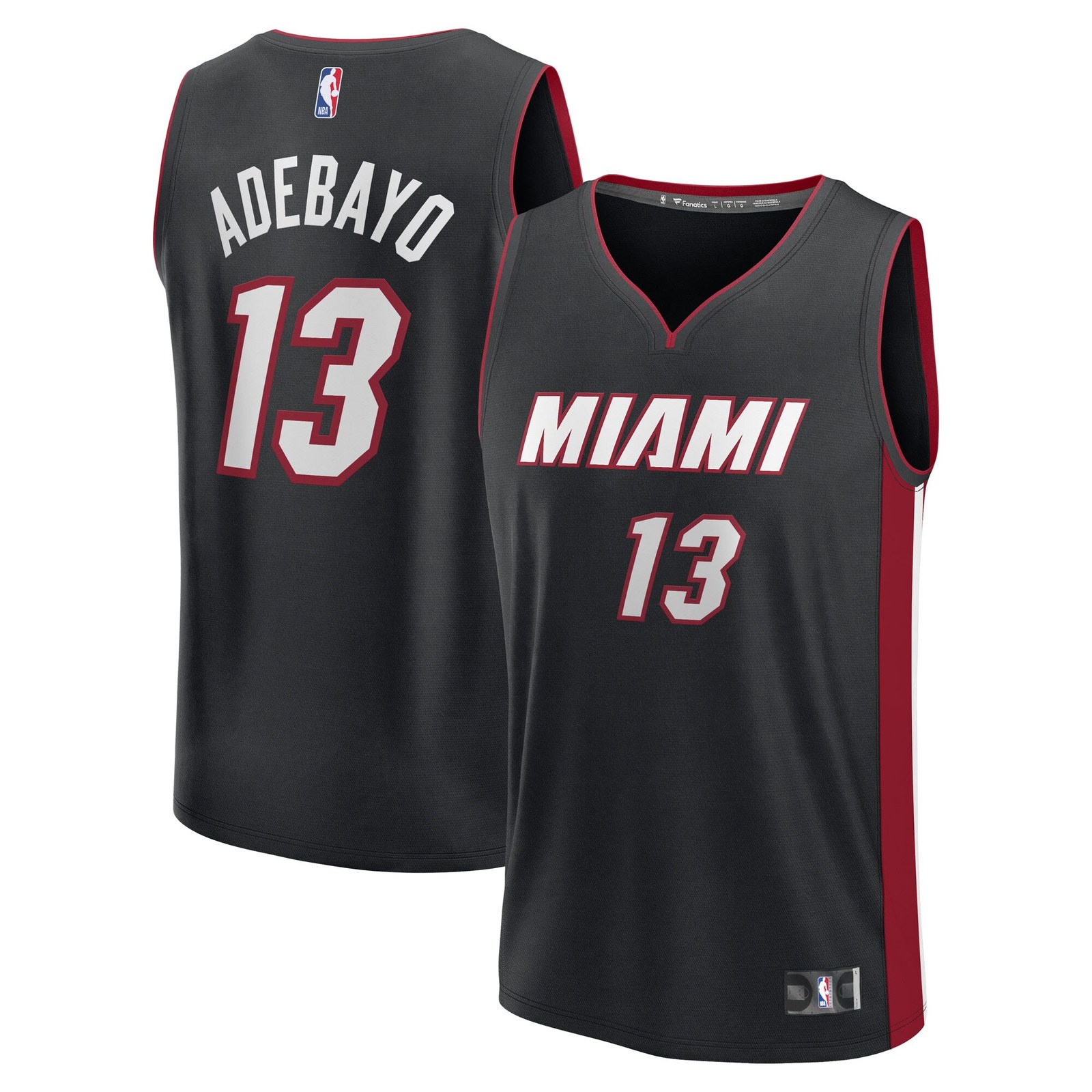 Bam Adebayo Miami Heat Fast Break Jersey Black NBA Youth Fan Wear