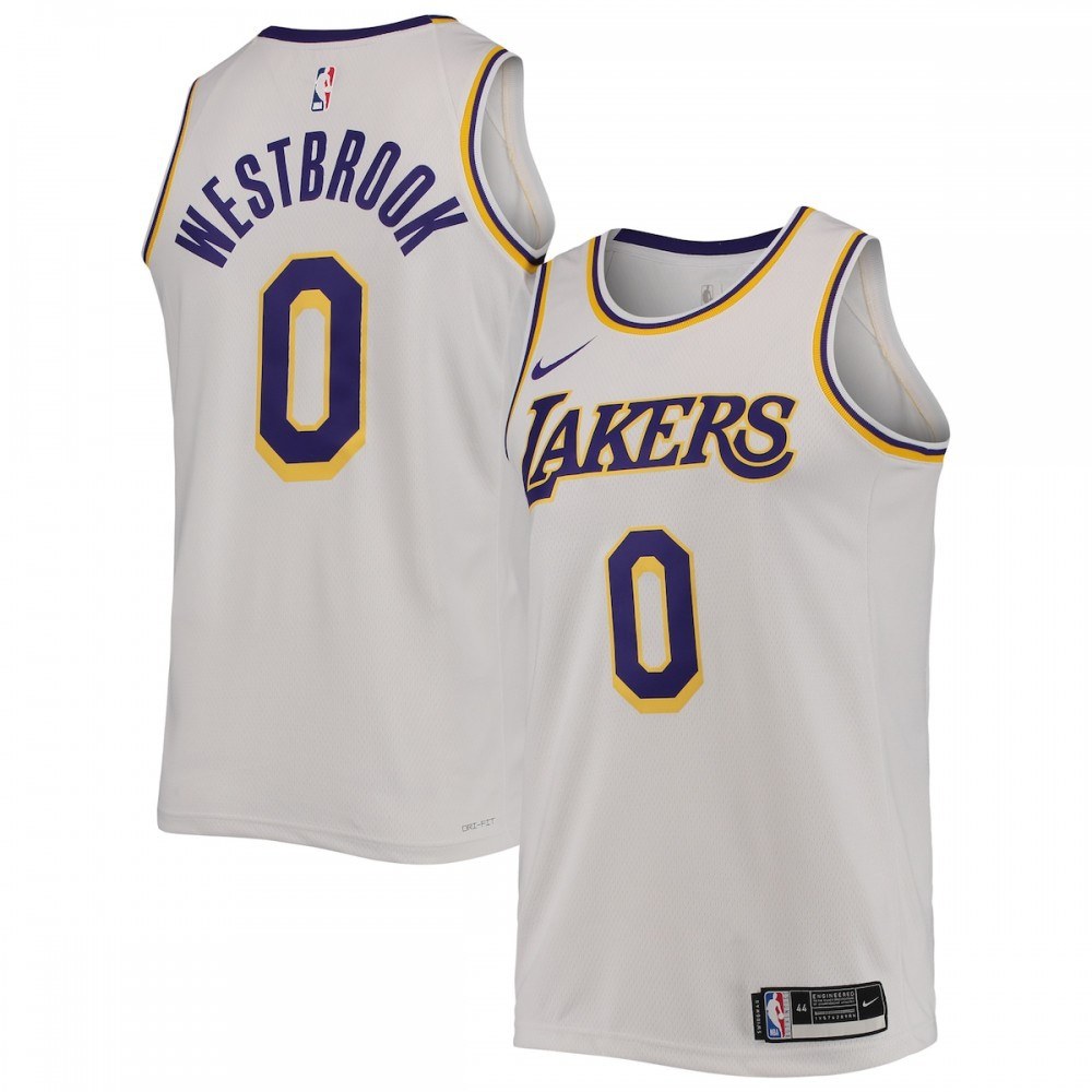 Russell Westbrook Los Angeles Lakers Association Edition Jersey White NBA Women Fan Wear
