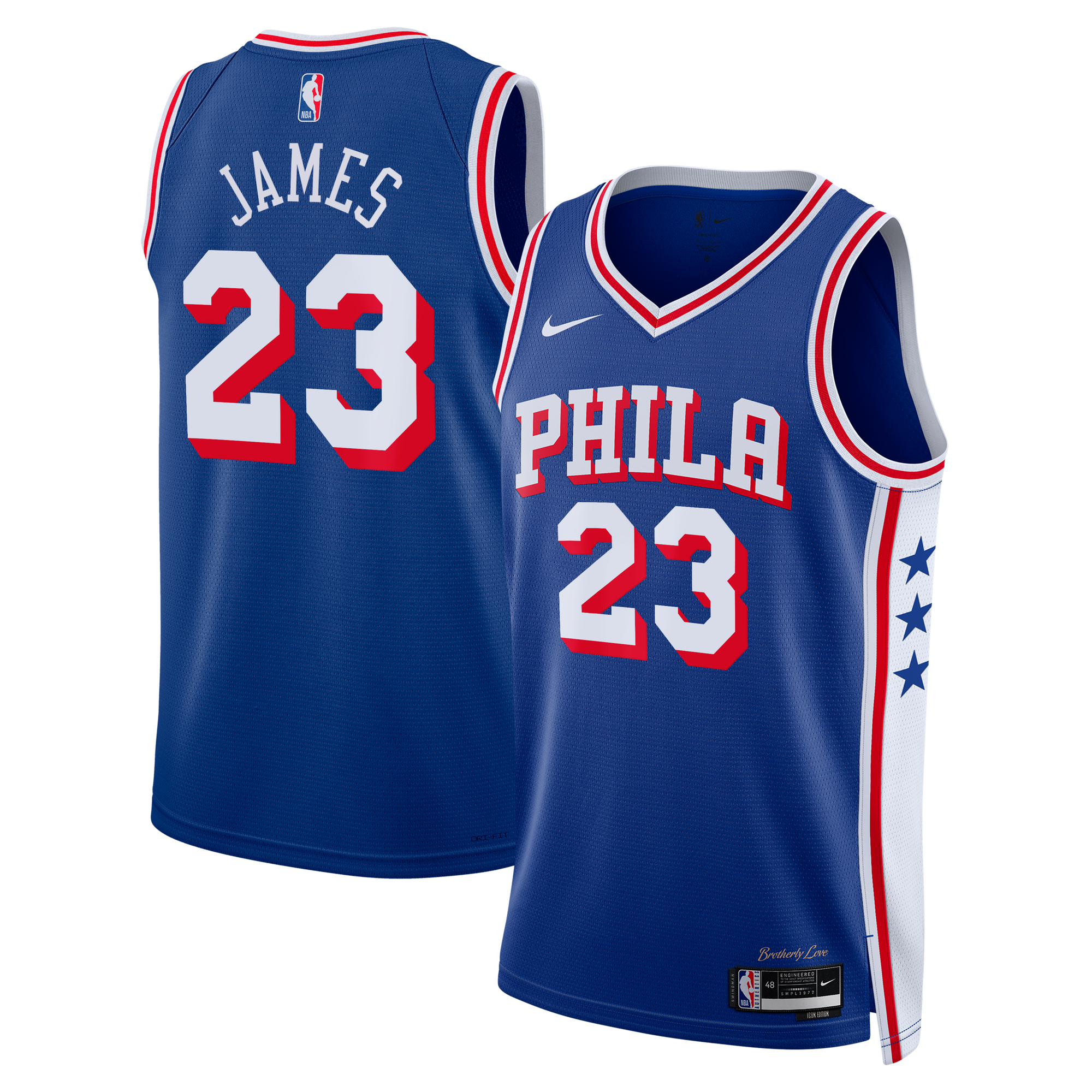 LeBron James Philadelphia 76ers Icon Edition Jersey Royal NBA Youth Fan Wear LeBron James