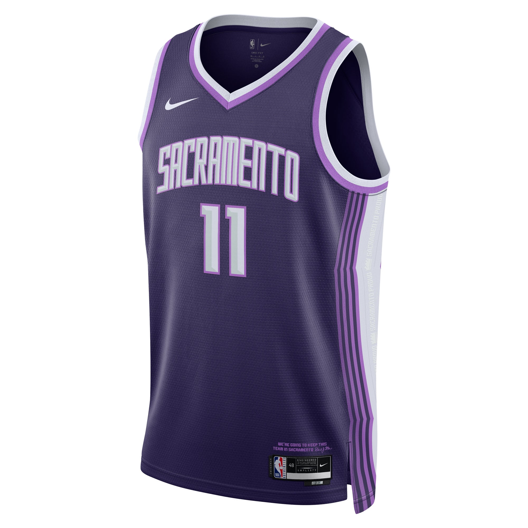 Domantas Sabonis Sacramento Kings Jersey Purple NBA Women Fan Wear