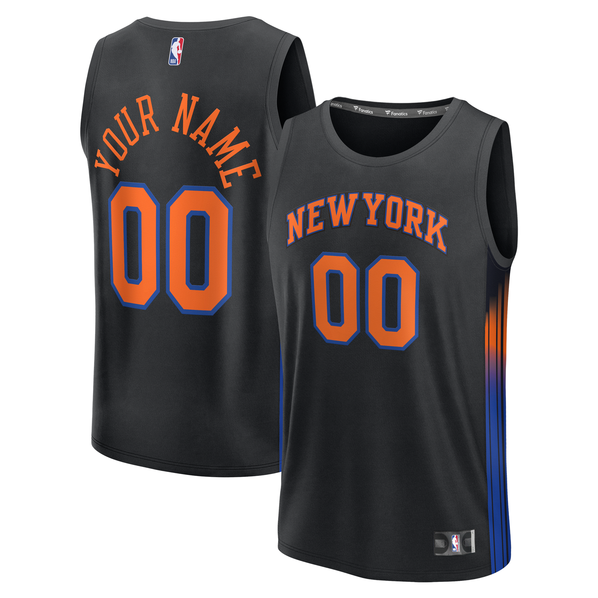 New York Knicks Statement Edition Jersey Black NBA Women Fan Wear Custom Number