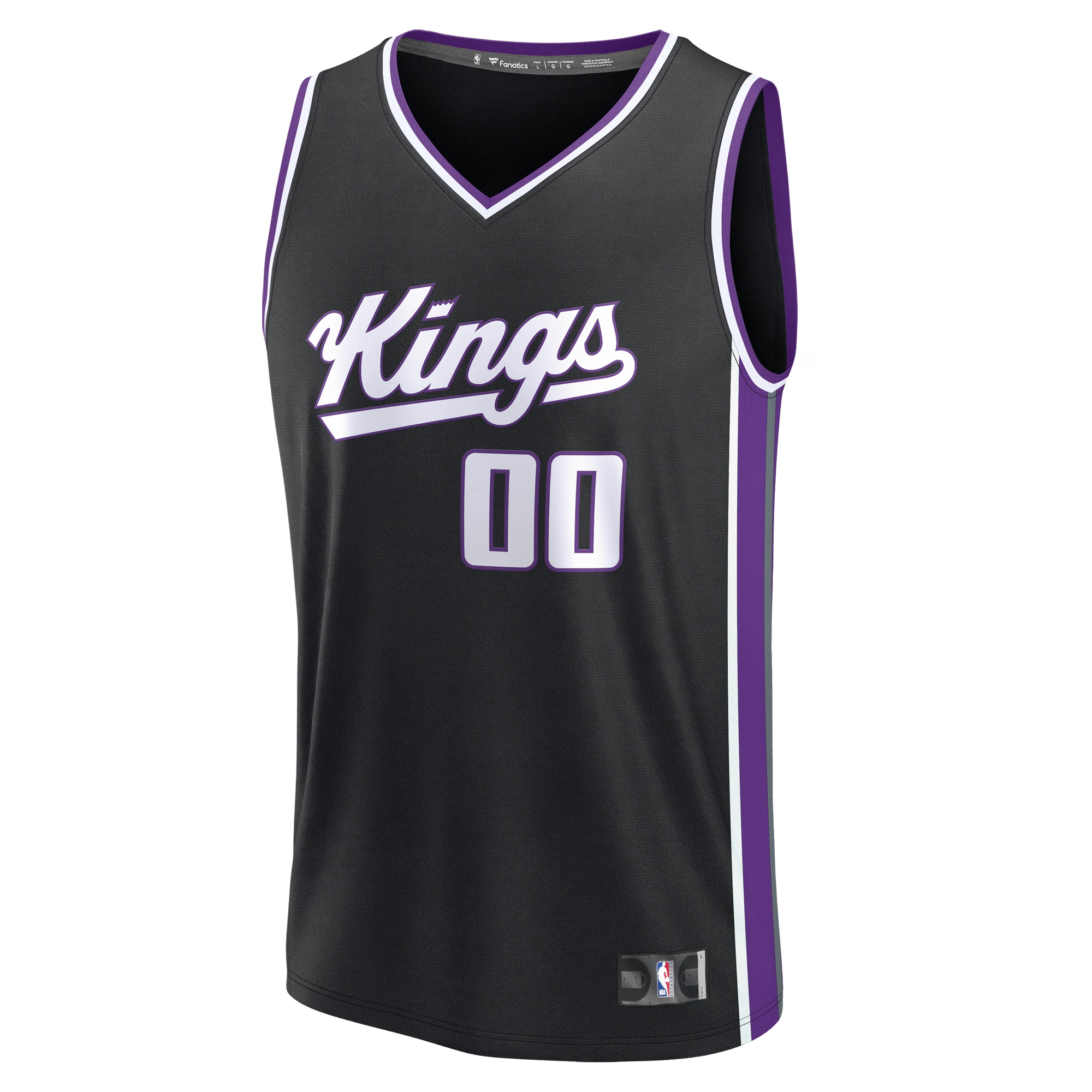 Sacramento Kings Fast Break Jersey Black NBA Women Fan Wear Custom Number