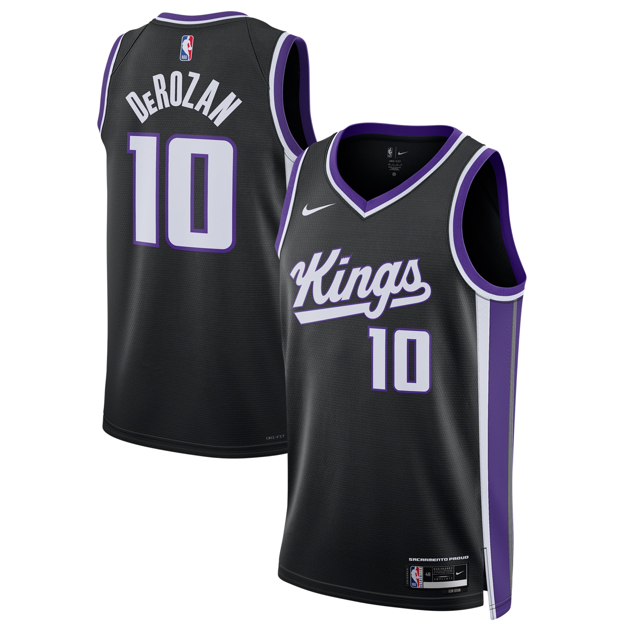 DeMar DeRozan Sacramento Kings Player Jersey Black NBA Women Fan Wear