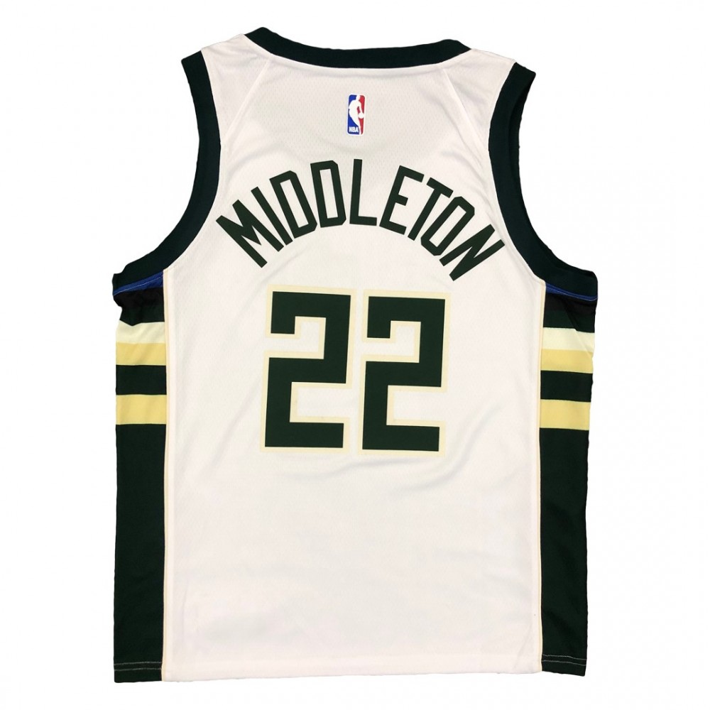 Khris Middleton Milwaukee Bucks Association Edition Jersey White NBA Women Fan Wear Khris Middleton