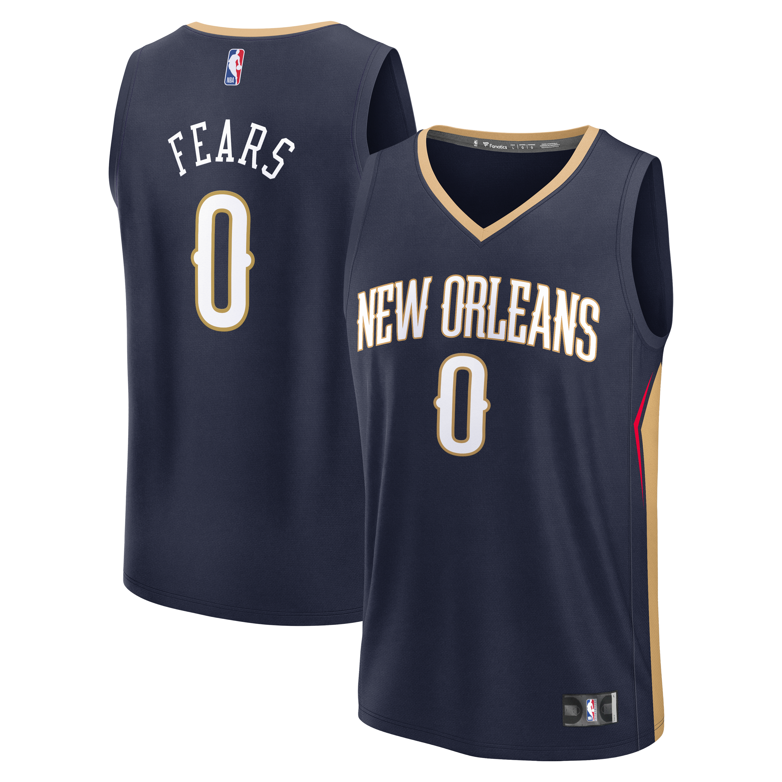 Jeremiah Fears New Orleans Pelicans Fast Break Jersey Navy NBA Men Fan Wear Jeremiah Fears