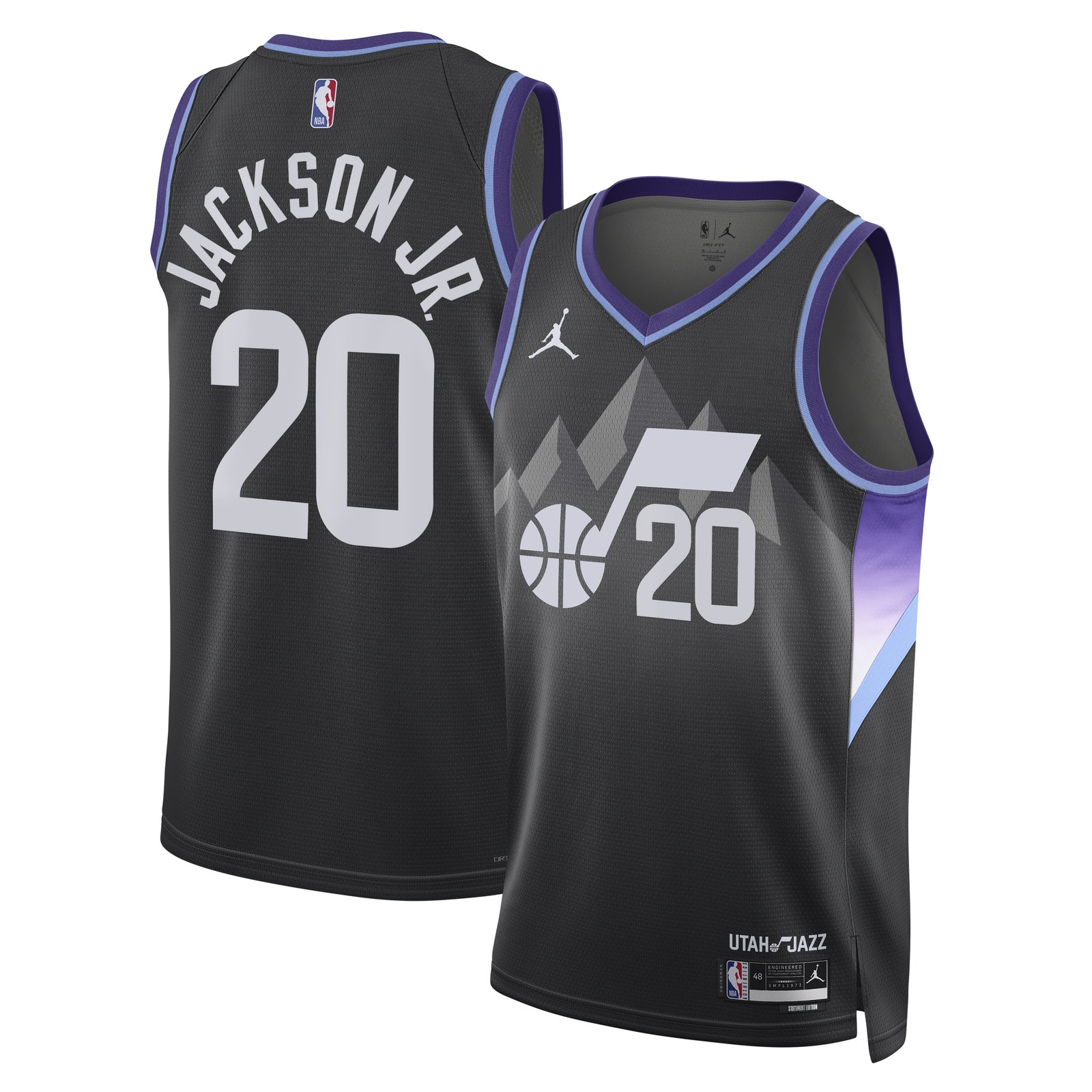 Jaren Jackson Utah Jazz Swingman Jersey Black NBA Youth Fan Wear