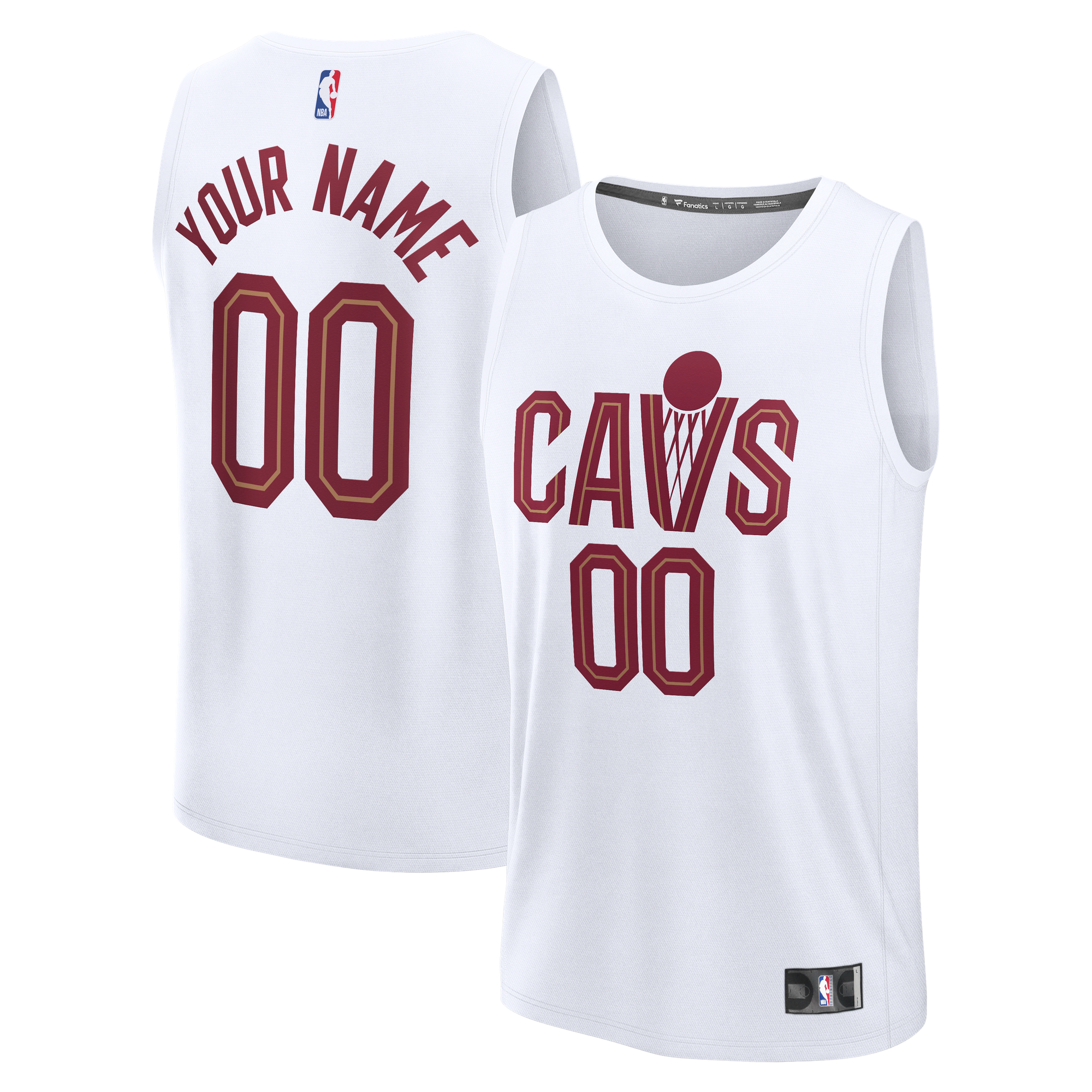 White Fastbreak Cleveland Cavaliers Custom Jersey White NBA Women Fan Wear Custom Number