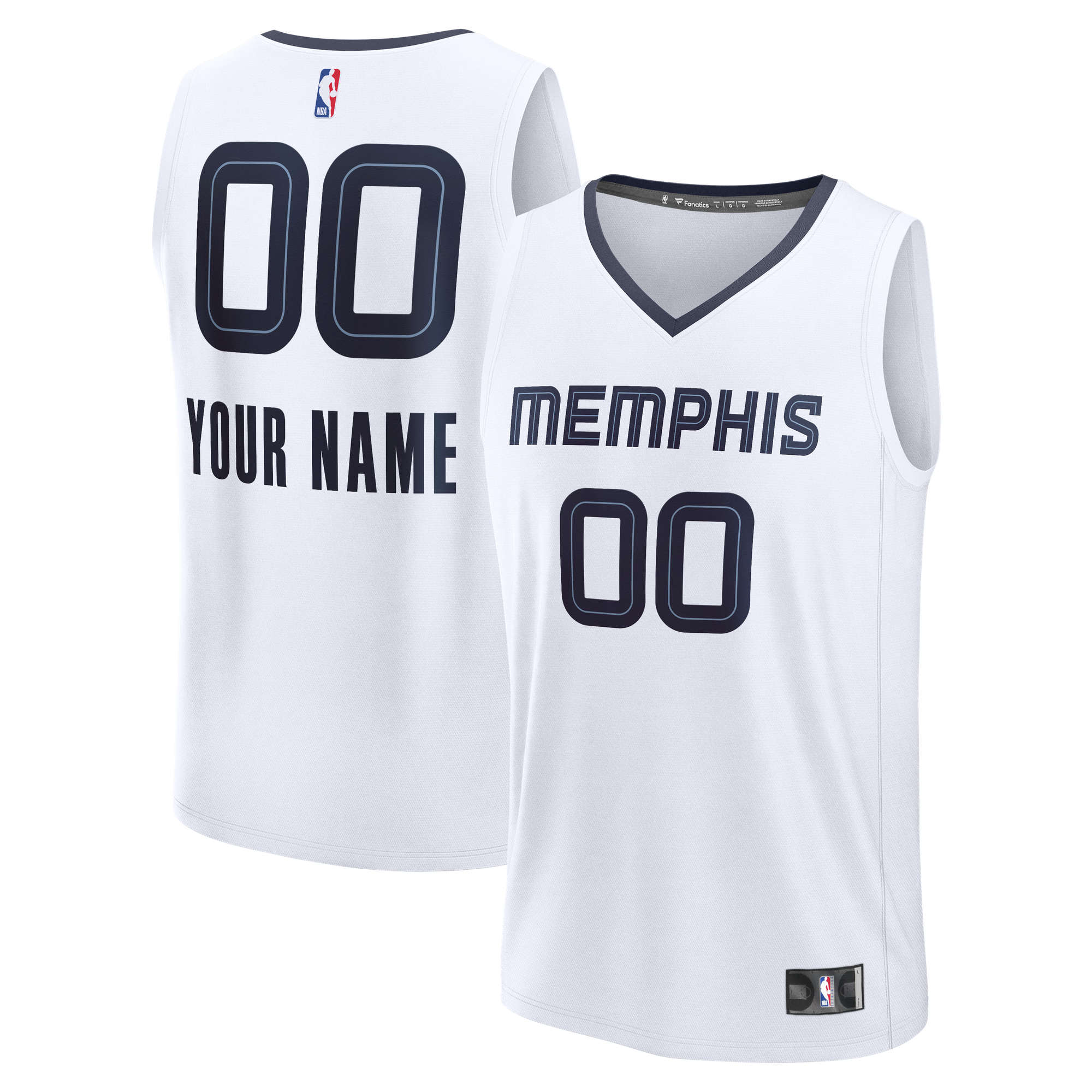 Memphis Grizzlies Fast Break Jersey White NBA Youth Fan Wear Custom Number