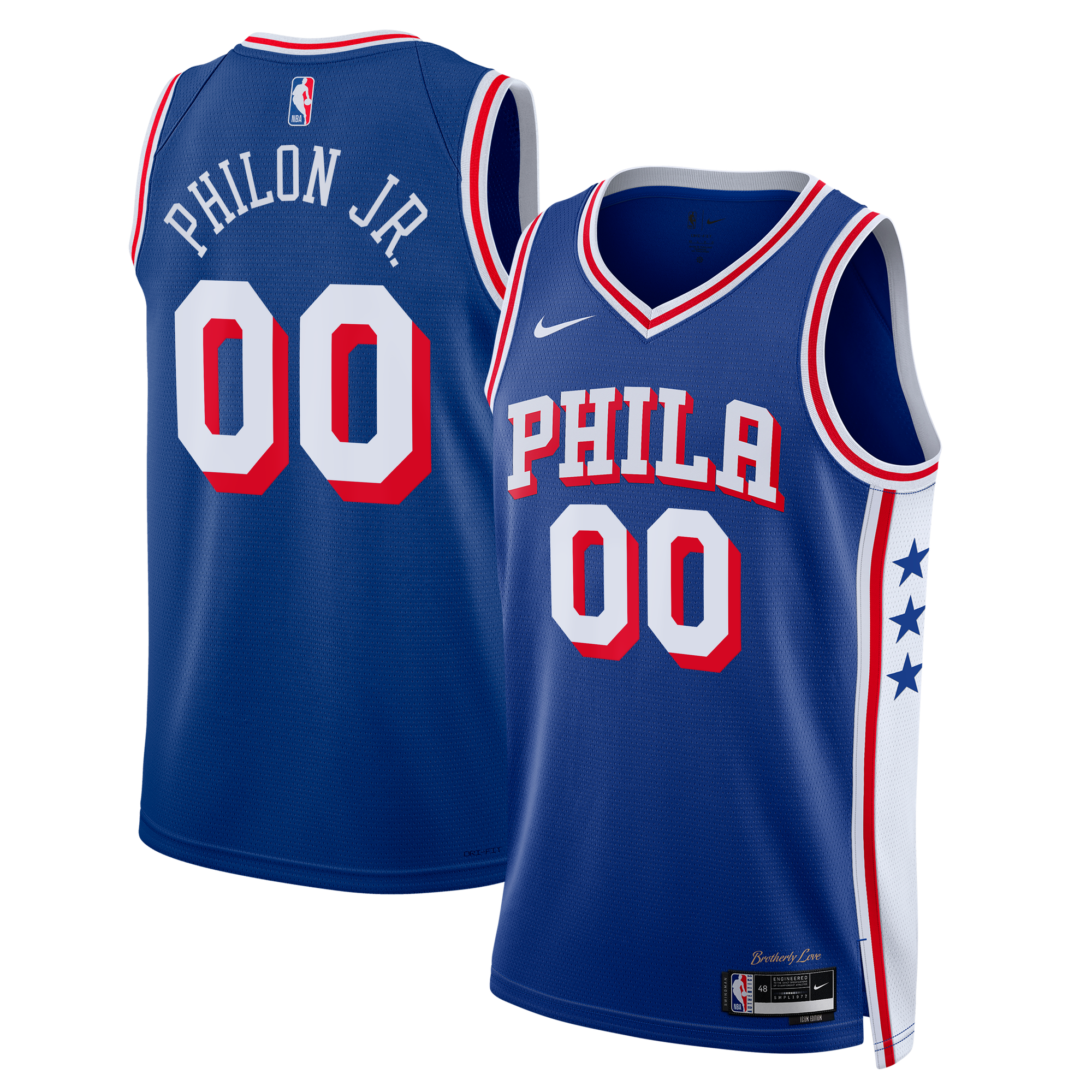 Labaron Philon Philadelphia 76ers Icon Edition Jersey Royal NBA Men Fan Wear
