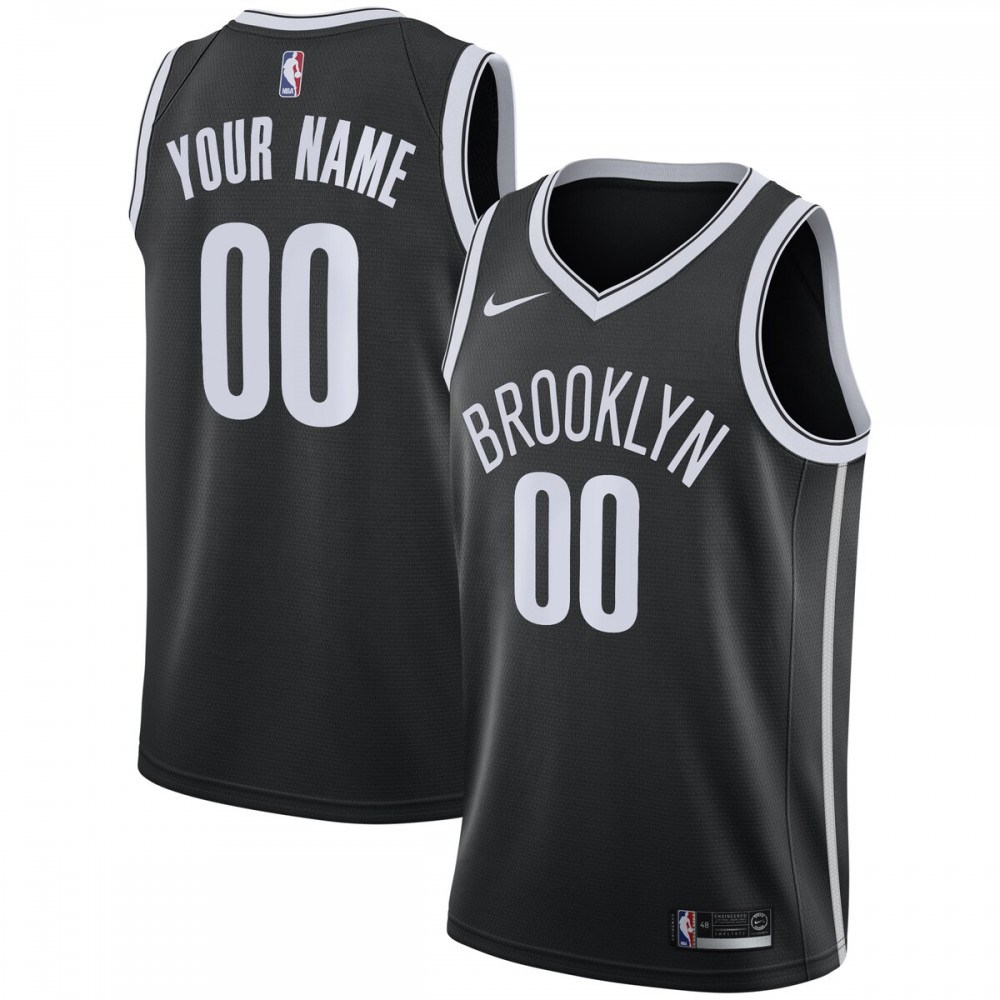 Brooklyn Nets Swingman Jersey Black NBA Men Fan Wear Custom Number