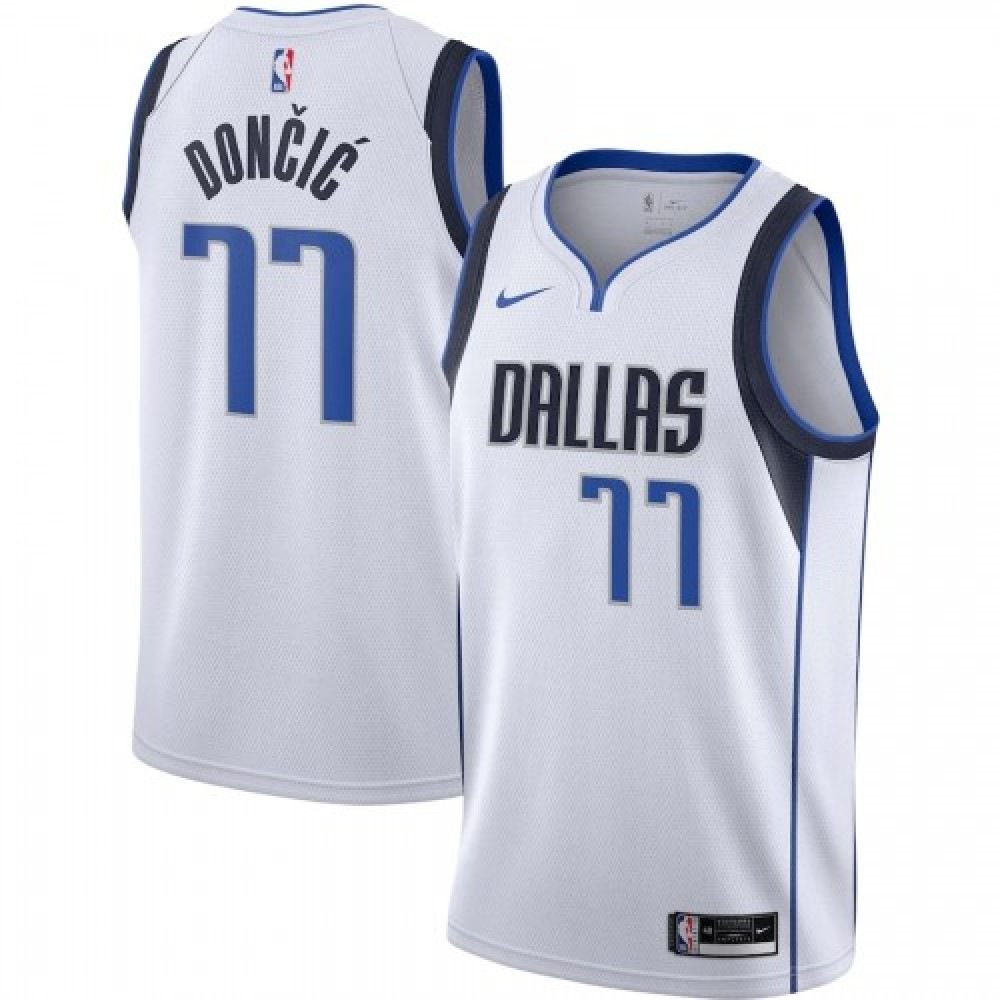 Luka Doncic Dallas Mavericks Association Edition Jersey White NBA Youth Fan Wear