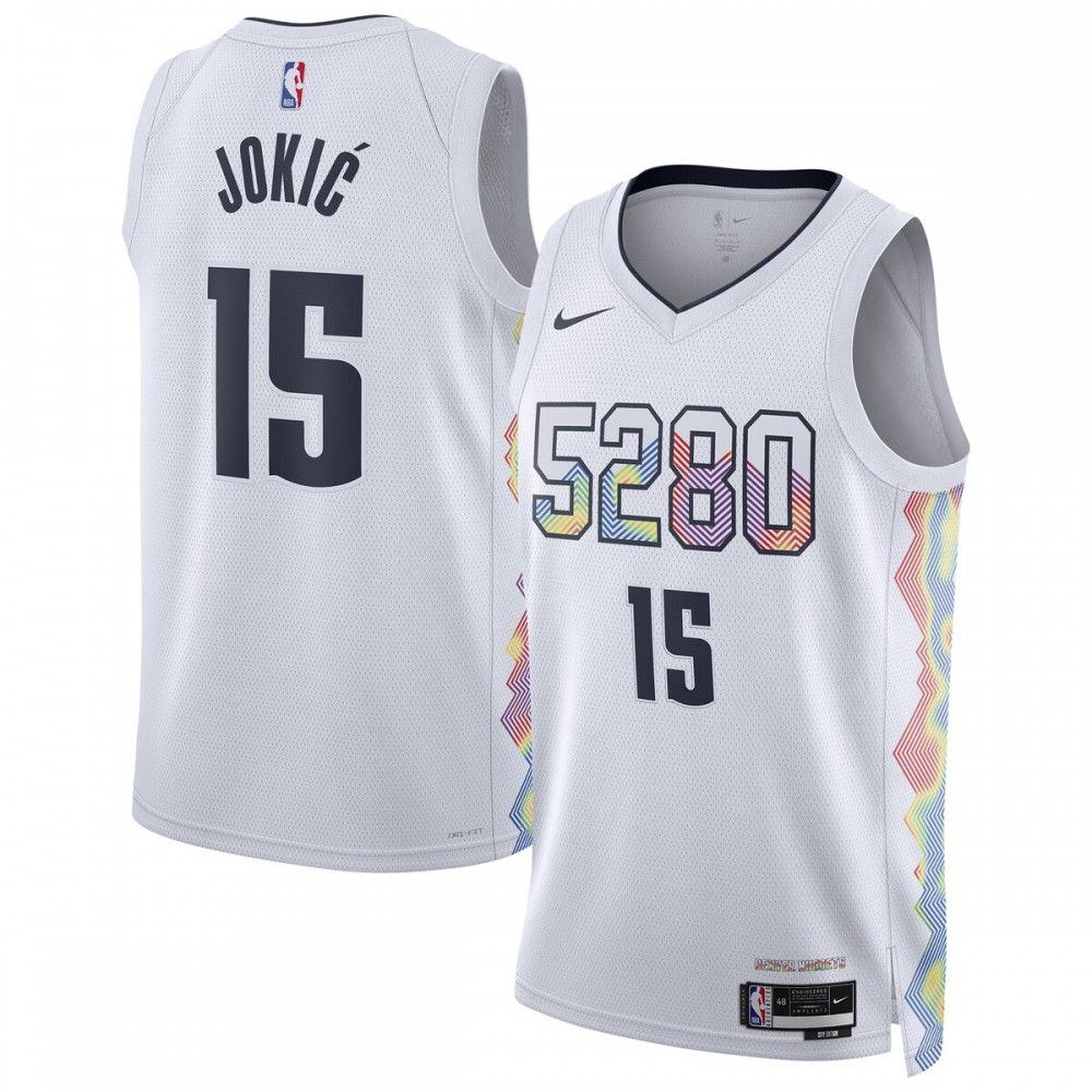 Nikola Jokic Denver Nuggets Jersey White NBA Men Fan Wear