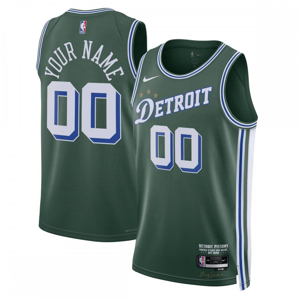 Detroit Pistons Swingman Jersey Green NBA Women Fan Wear Custom Number