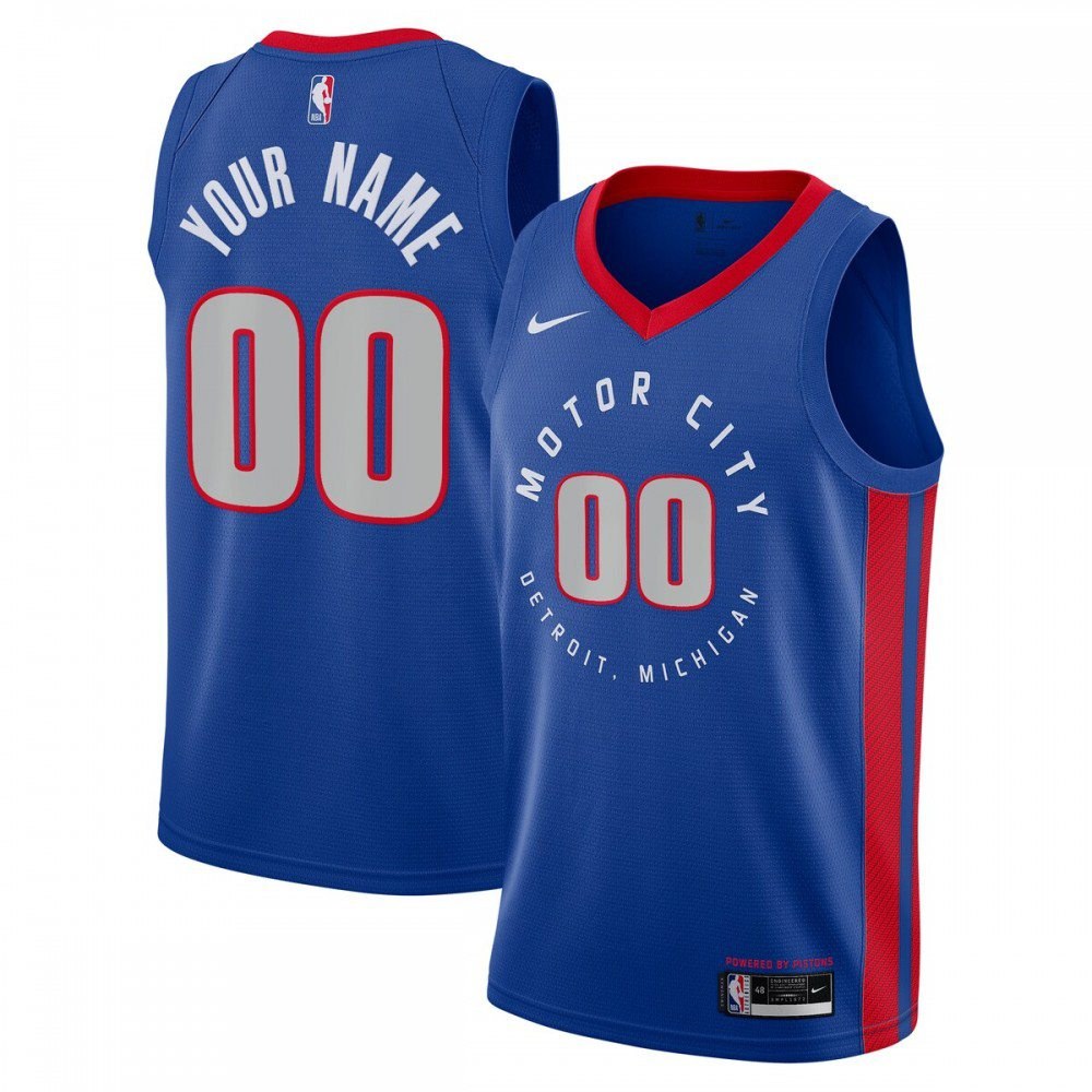 Detroit Pistons Swingman Jersey Blue NBA Men Fan Wear Custom Number