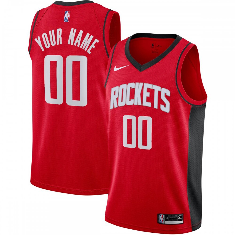 Houston Rockets Swingman Jersey Red NBA Men Fan Wear Custom Number