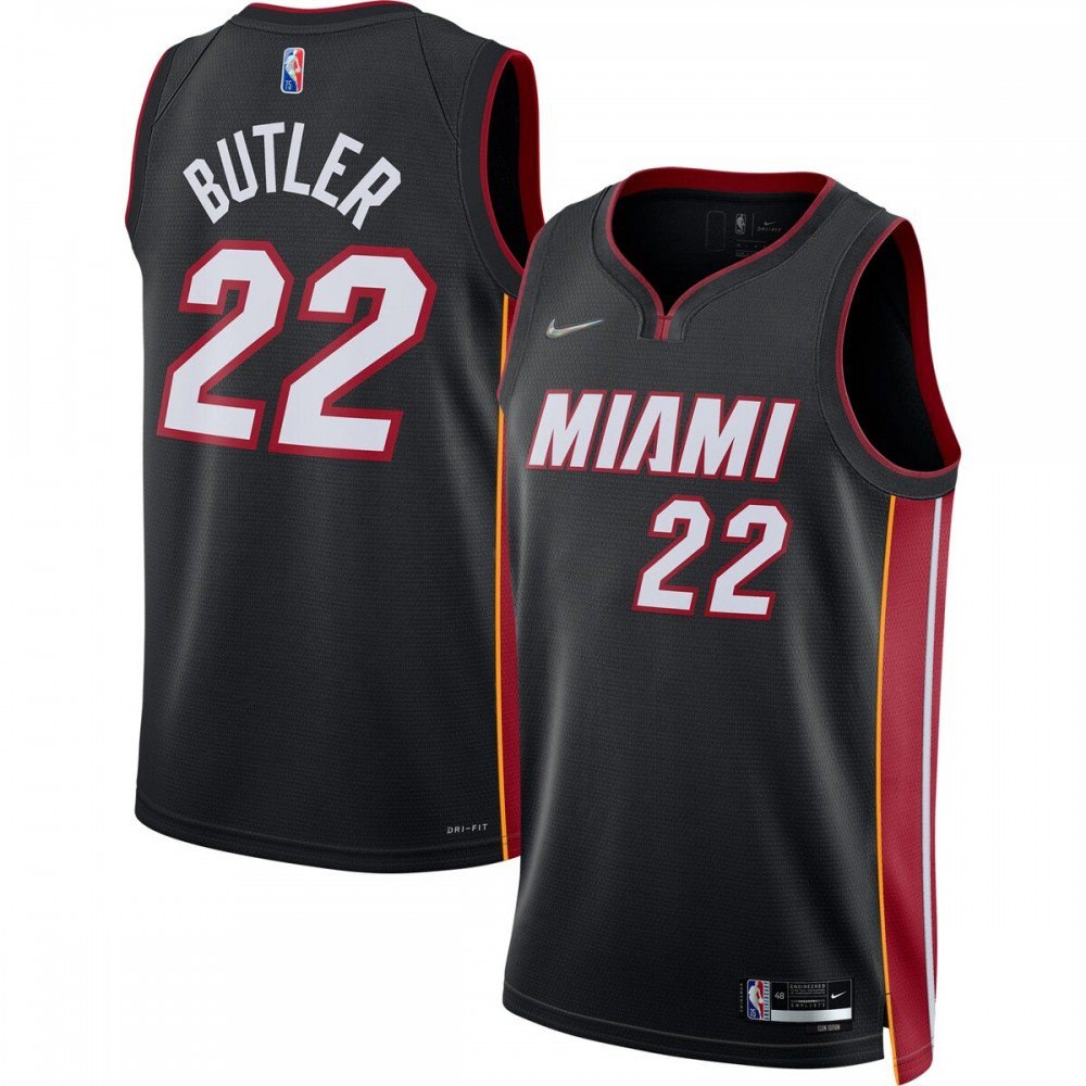 Jimmy Butler Miami Heat Swingman Jersey Black NBA Men Fan Wear Jimmy Butler