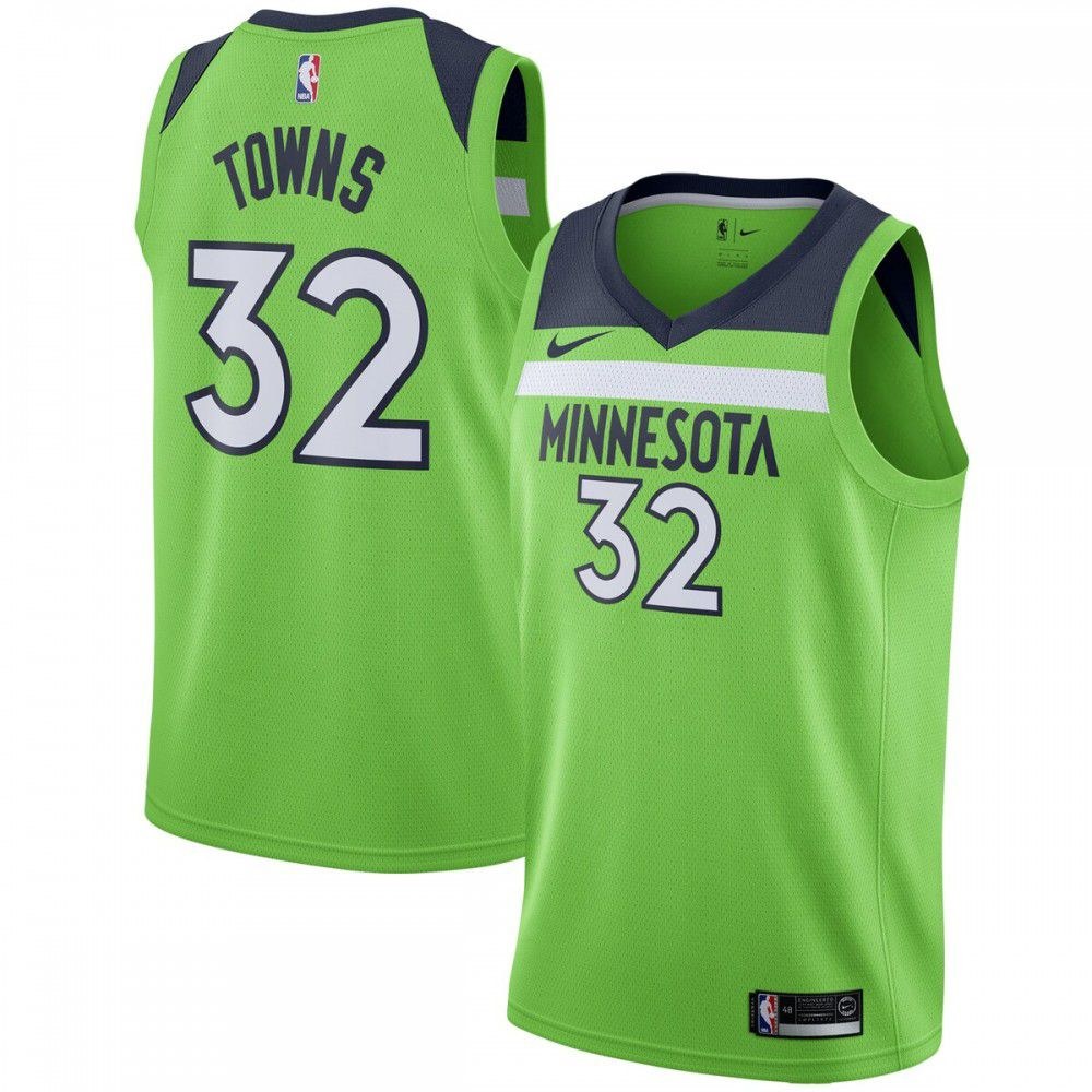 Karl-Anthony Towns Minnesota Timberwolves Swingman Jersey Green NBA Men Fan Wear