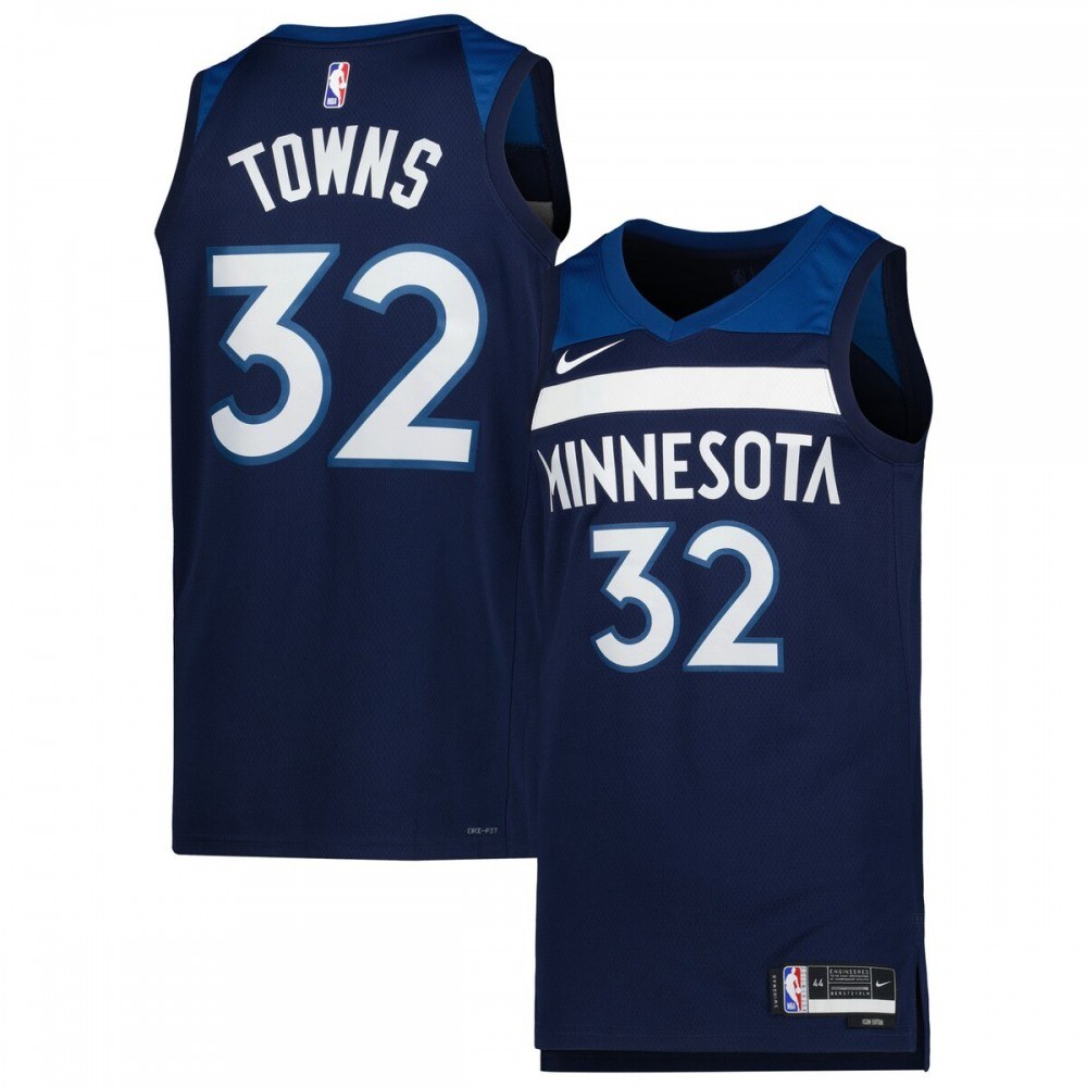 Karl-Anthony Towns Minnesota Timberwolves Swingman Jersey Navy NBA Women Fan Wear
