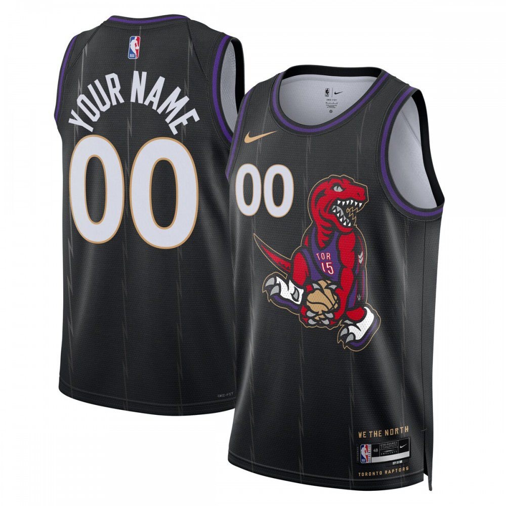 Toronto Raptors Swingman Jersey Black NBA Women Fan Wear Custom Number
