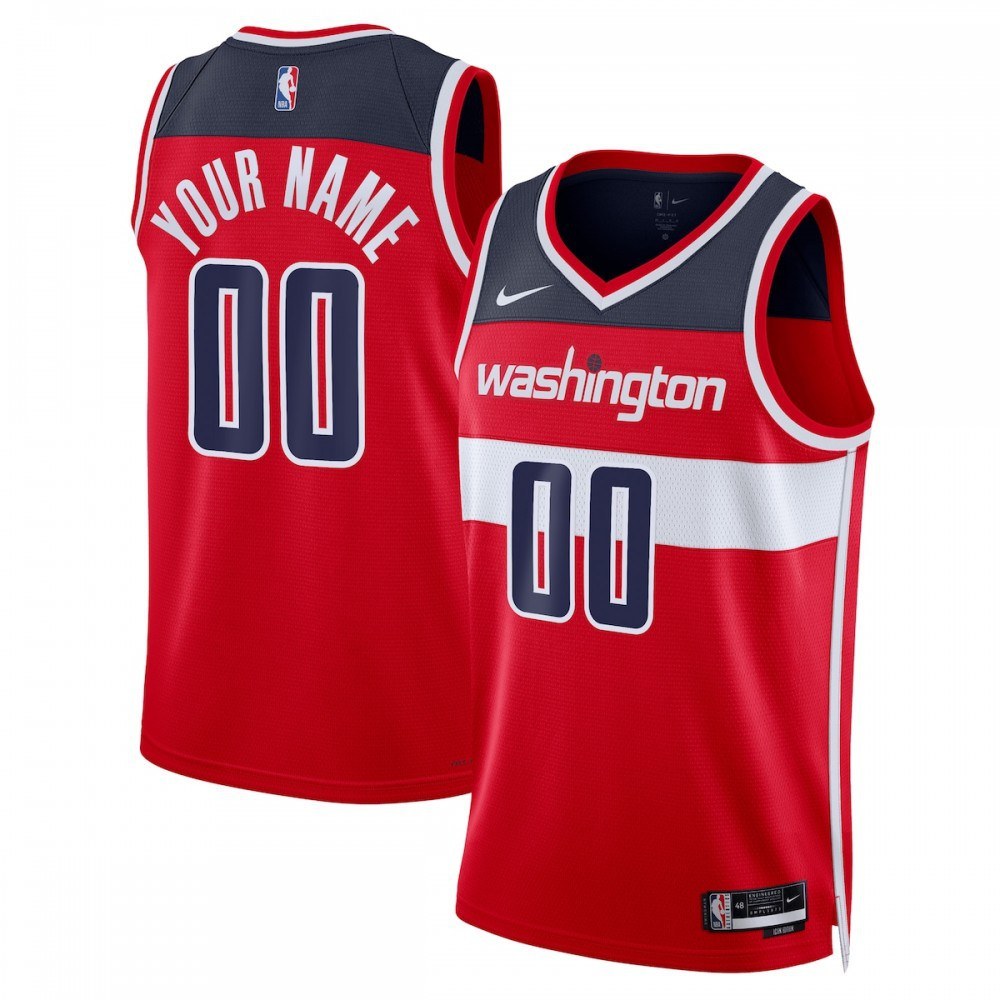 Washington Wizards Swingman Jersey Red NBA Men Fan Wear Custom Number