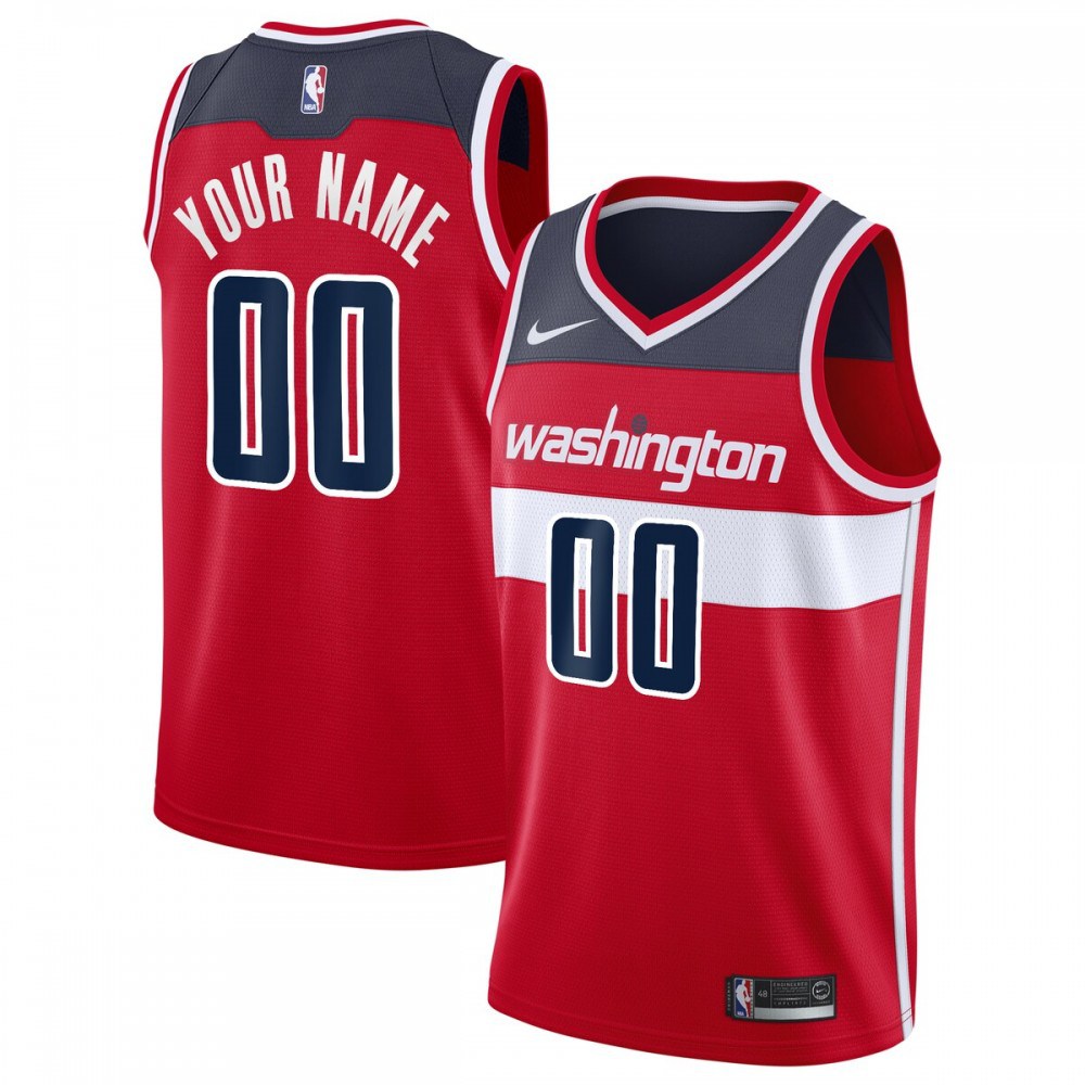 Washington Wizards Swingman Jersey Red NBA Men Fan Wear Custom Number
