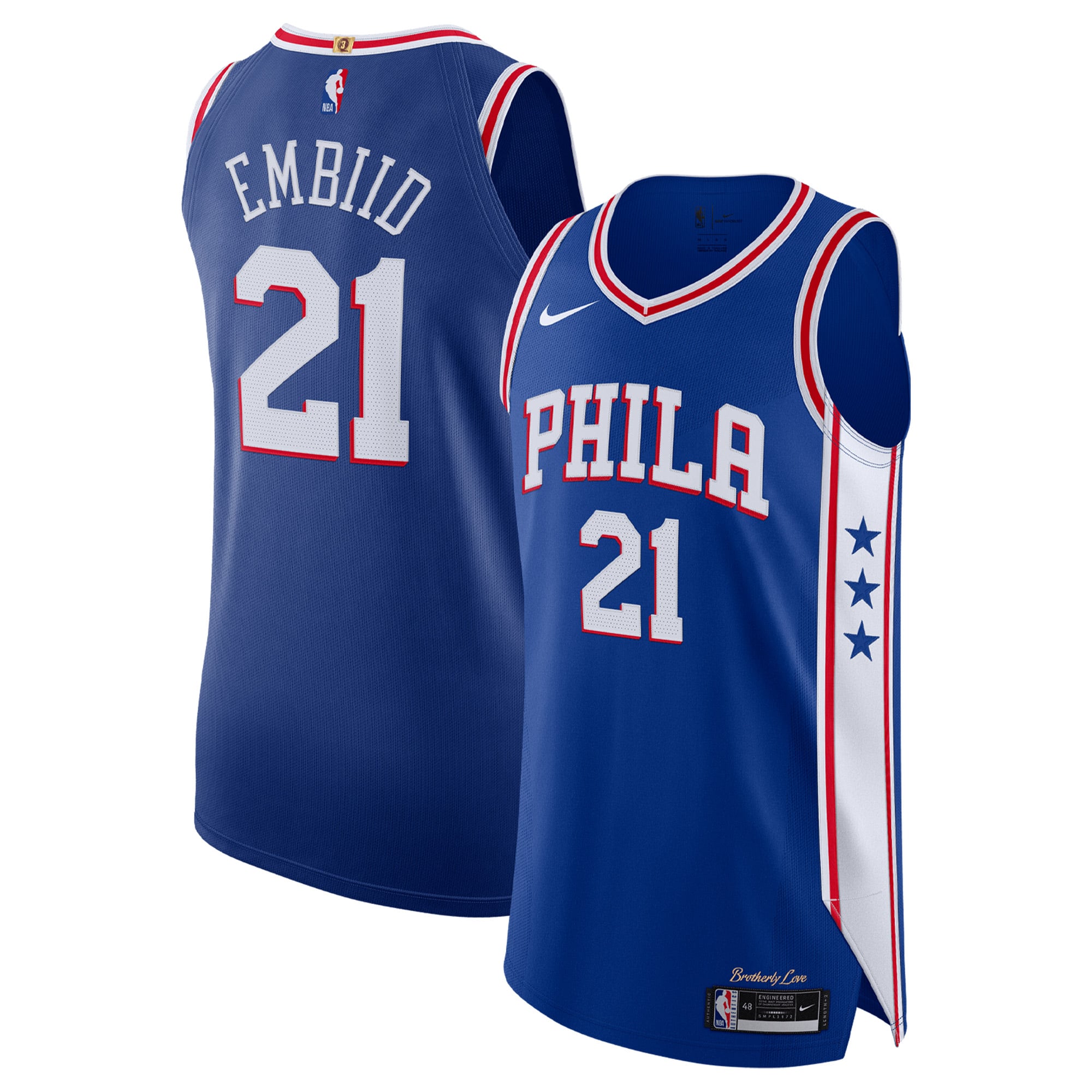 Joel Embiid Philadelphia 76ers Jersey Royal NBA Youth Fan Wear