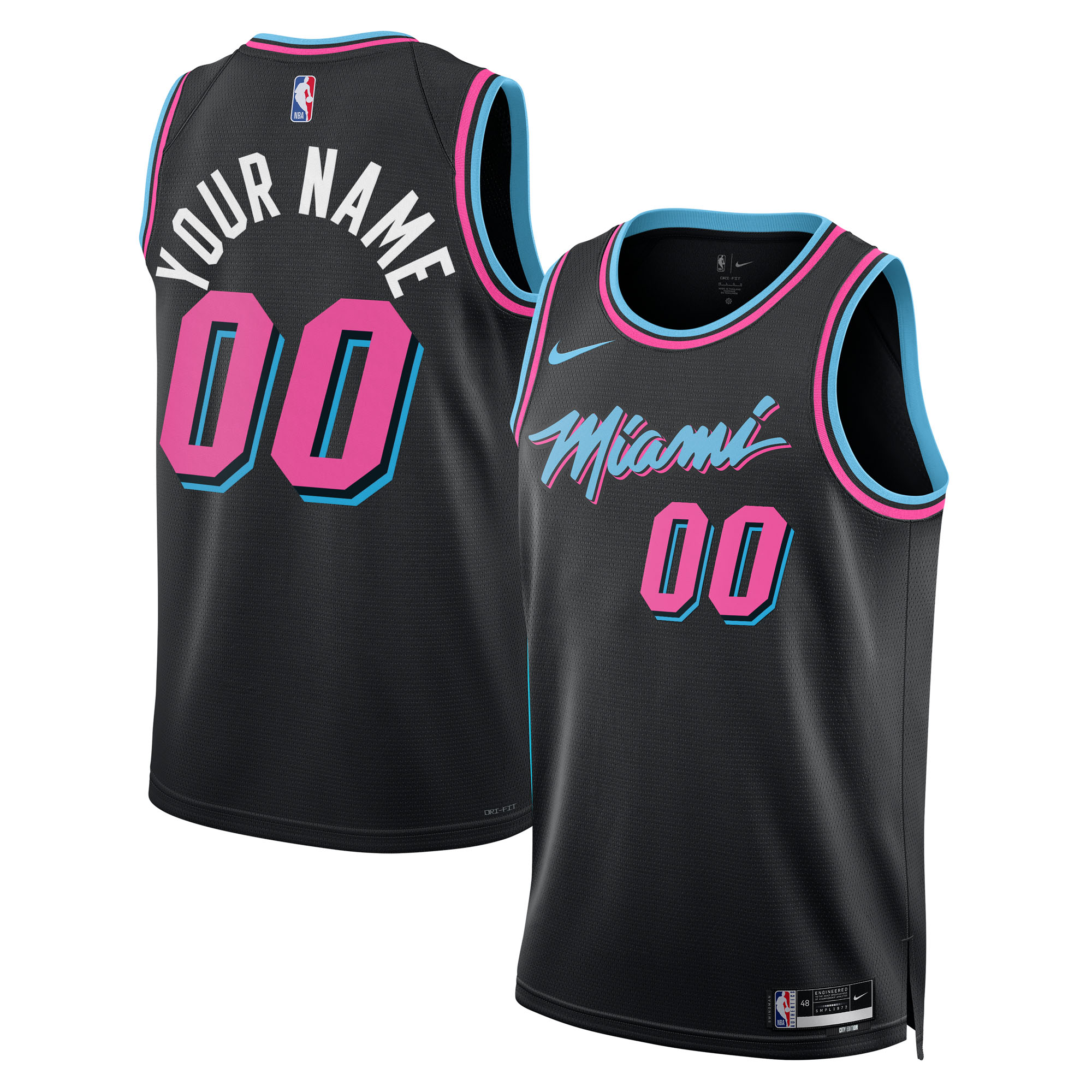 Miami Heat Swingman Jersey Black NBA Men Fan Wear Custom Number