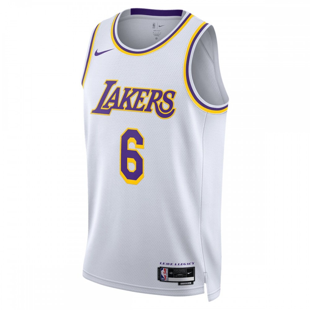 LeBron James Los Angeles Lakers Swingman Jersey White NBA Men Fan Wear LeBron James
