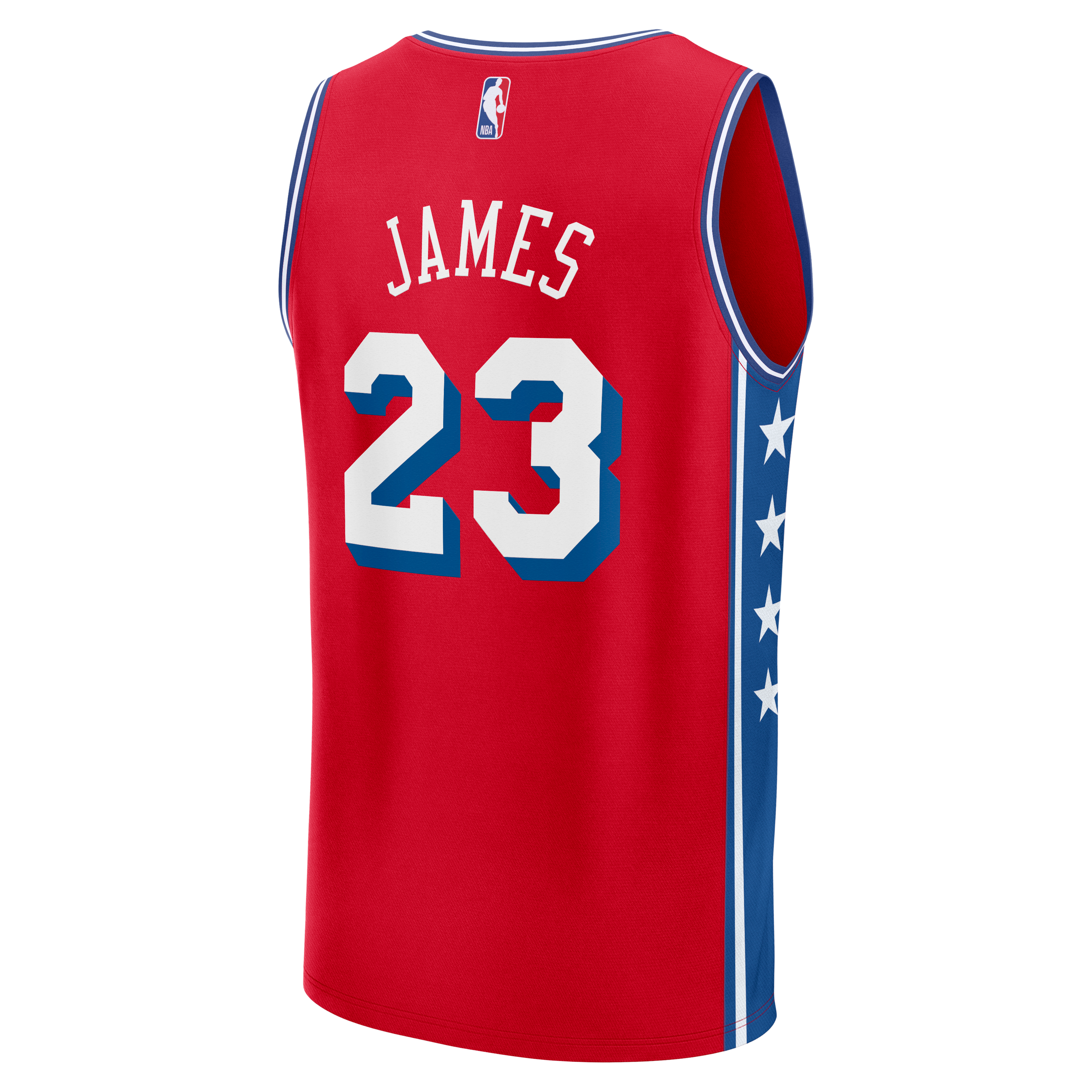 LeBron James Philadelphia 76ers Jersey Red NBA Women Fan Wear LeBron James