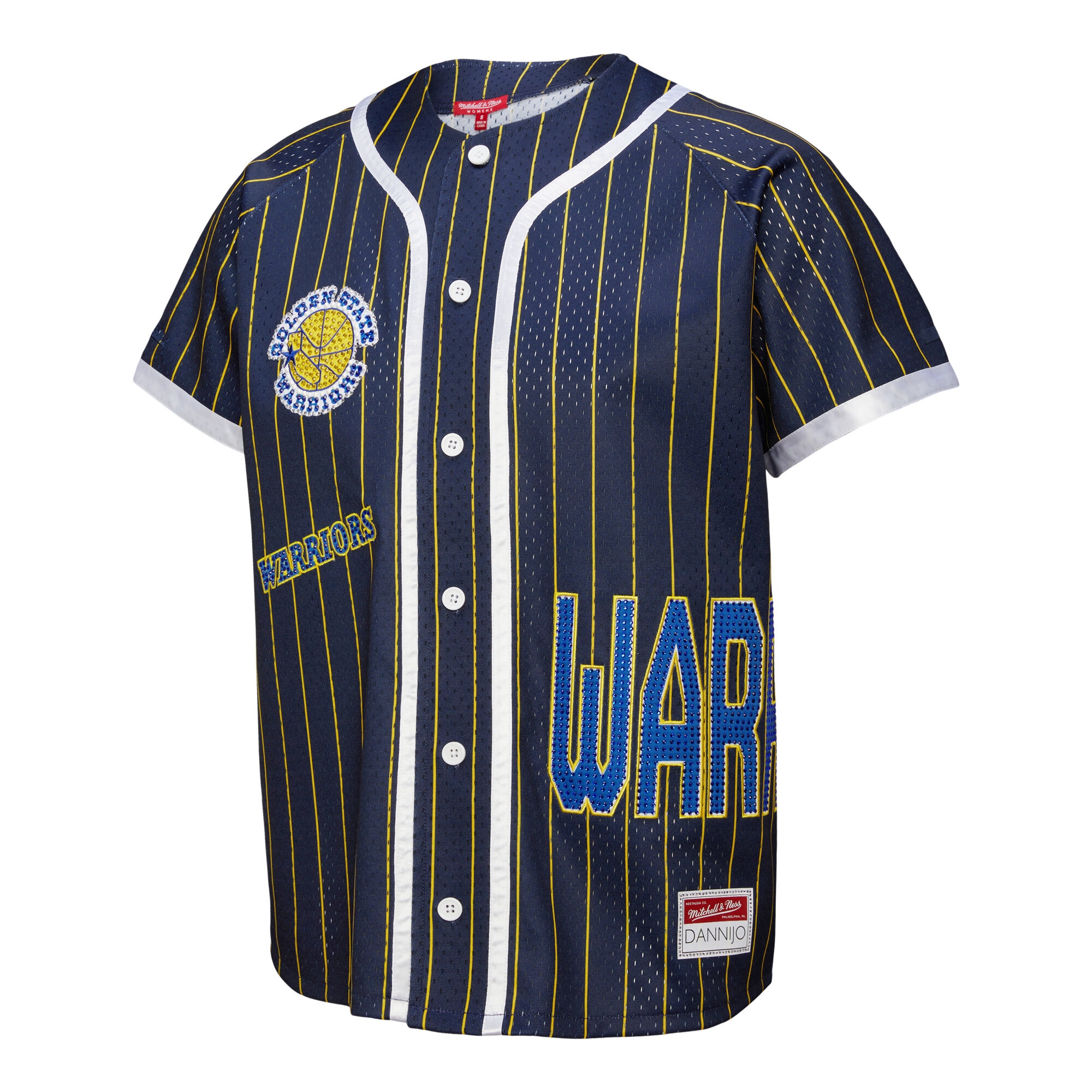 DANNIJO Baseball Golden State Warriors Jersey Blue NBA Women Fan Wear DANNIJO Baseball
