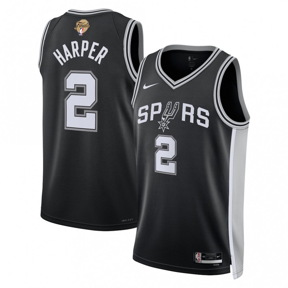Dylan Harper San Antonio Spurs Jersey Black NBA Men Fan Wear