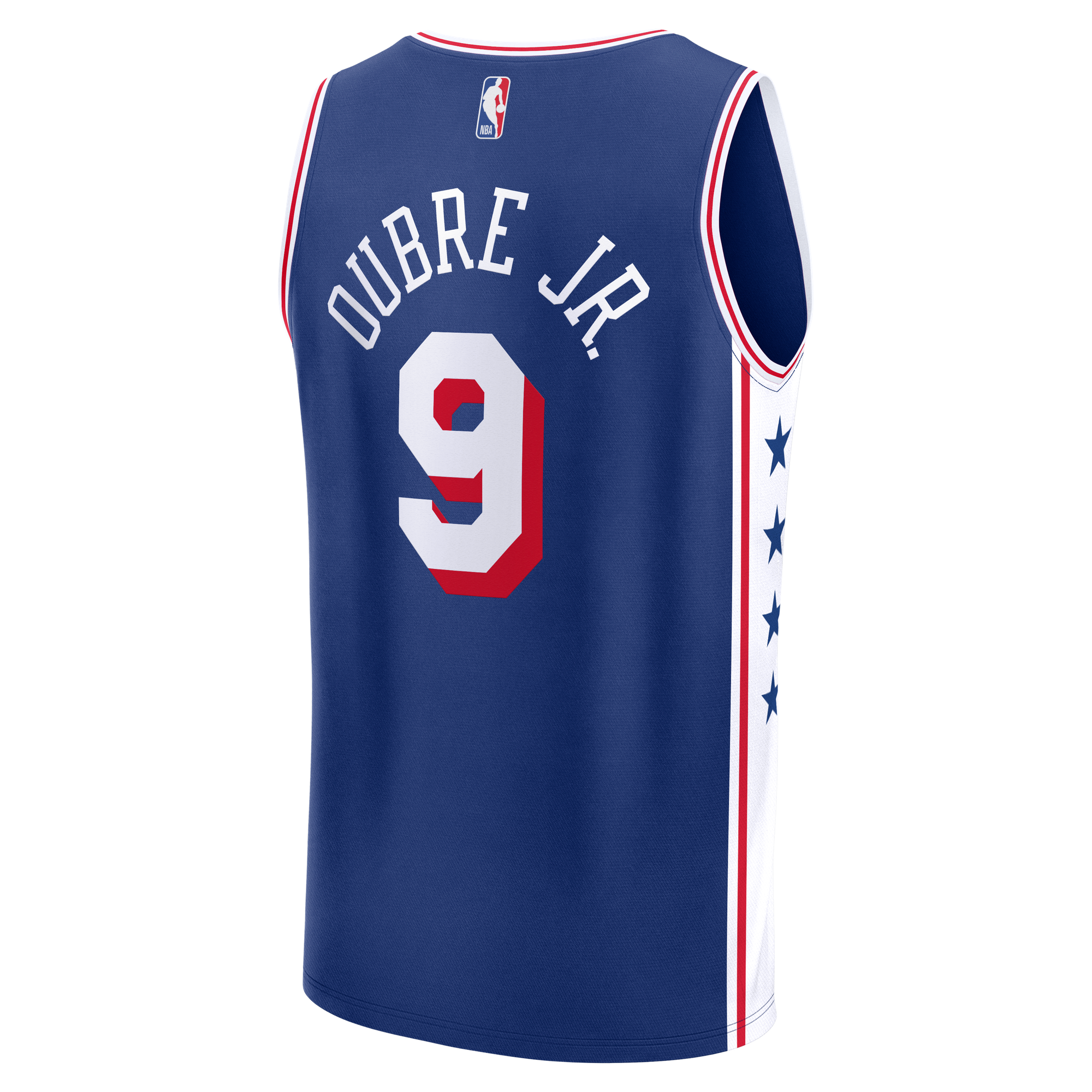 Kelly Oubre Jr Philadelphia 76ers Fast Break Jersey Blue NBA Men Fan Wear Kelly Oubre Jr