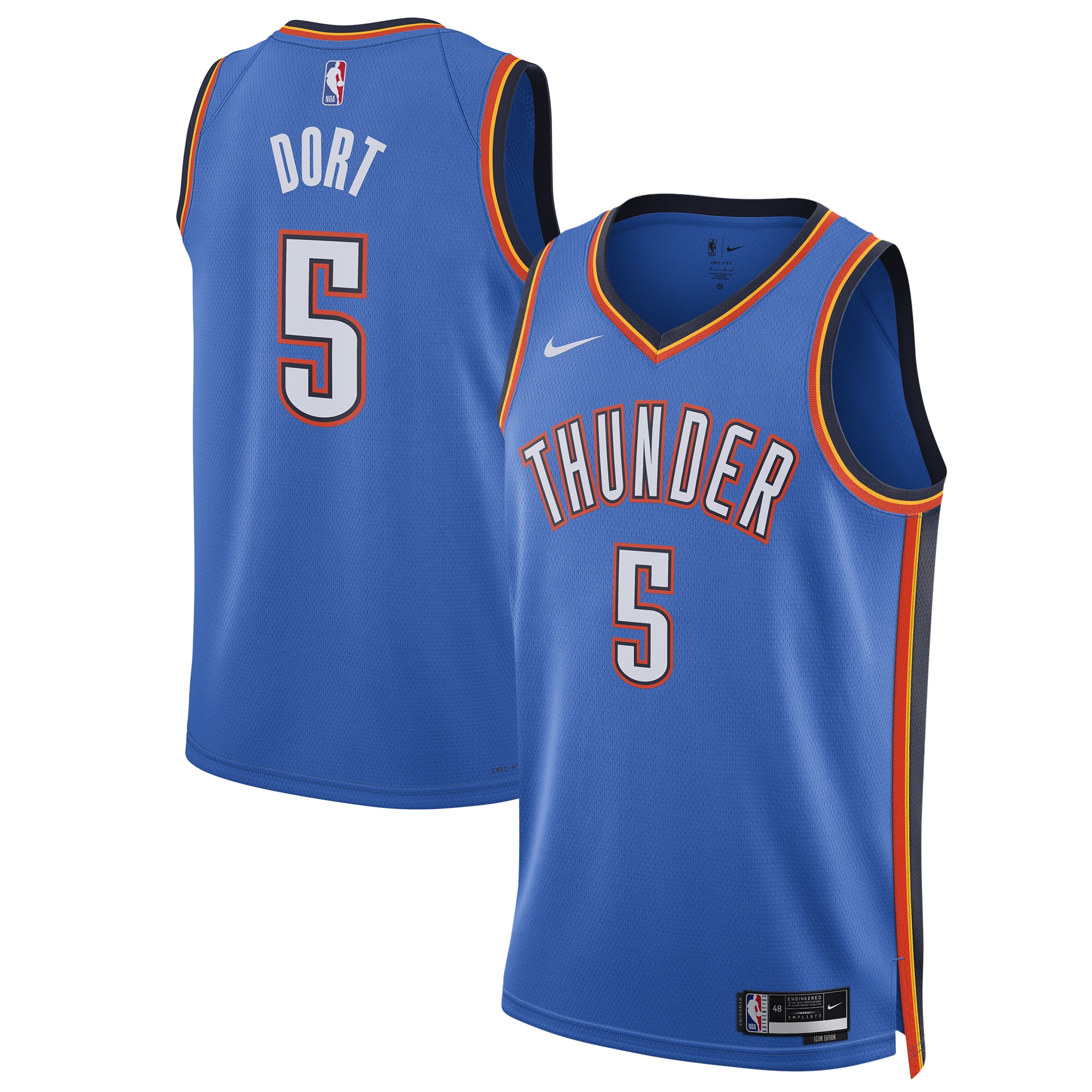 Luguentz Dort Oklahoma City Thunder Icon Edition Jersey Blue NBA Youth Fan Wear