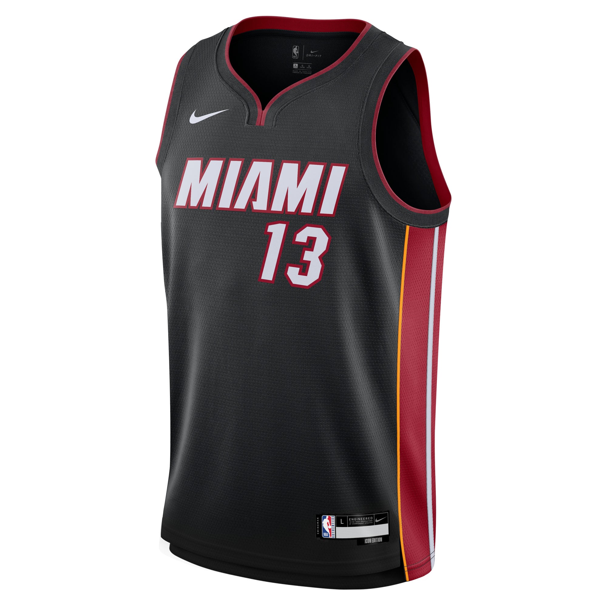 Bam Adebayo Miami Heat Icon Edition Jersey Black NBA Youth Fan Wear Bam Adebayo