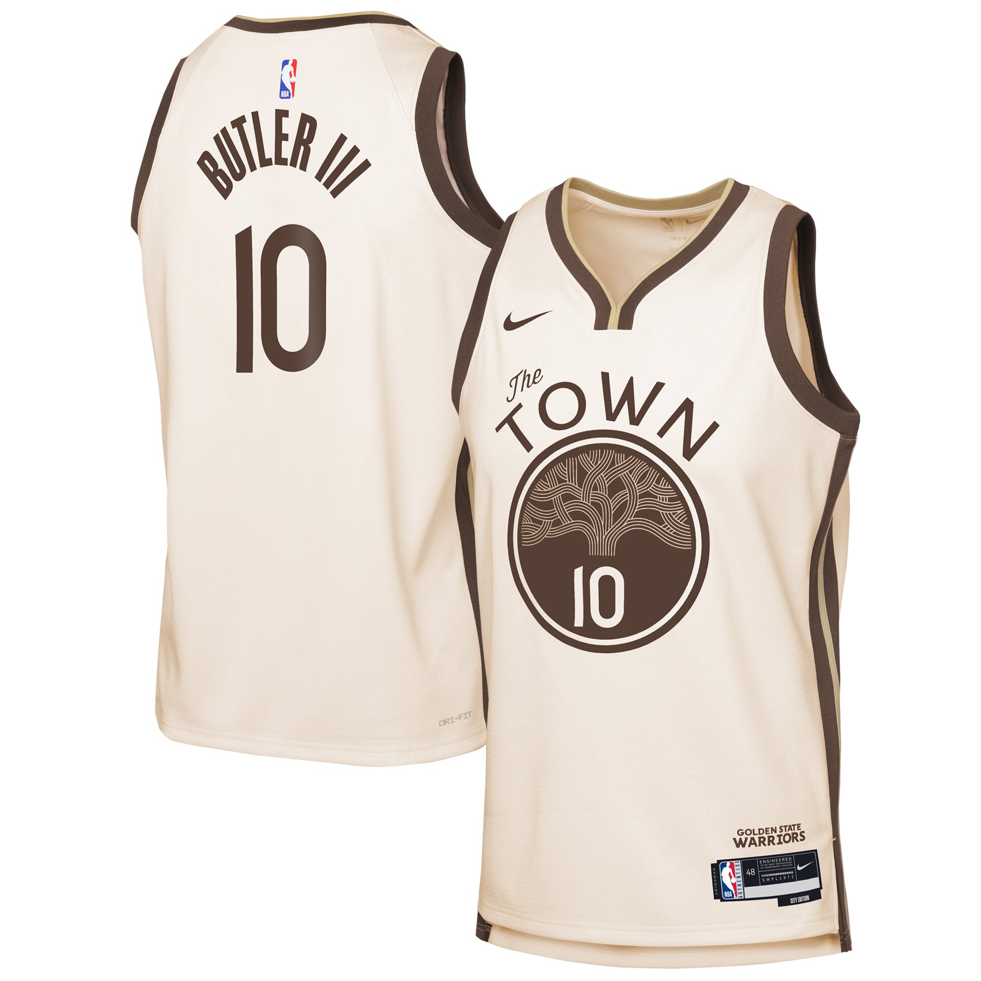 Jimmy Butler Golden State Warriors City Edition Jersey Tan NBA Youth Fan Wear Jimmy Butler