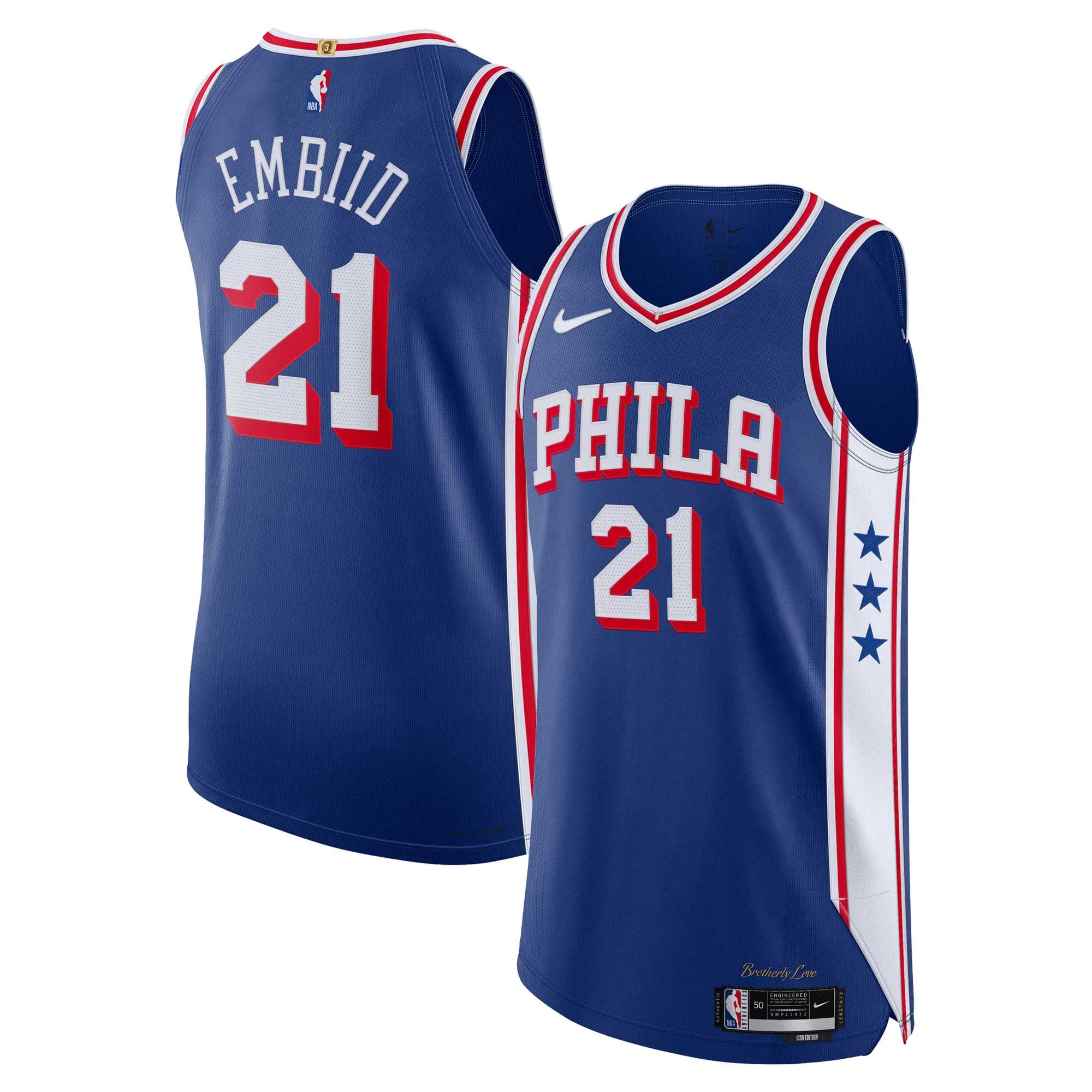 Joel Embiid Philadelphia 76ers Jersey Royal NBA Youth Fan Wear