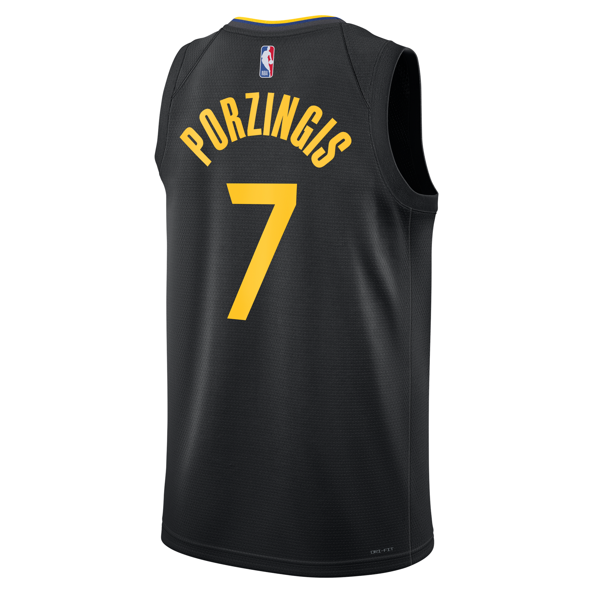 Kristaps Porzi Golden State Warriors Swingman Jersey Black NBA Women Fan Wear Kristaps Porzi