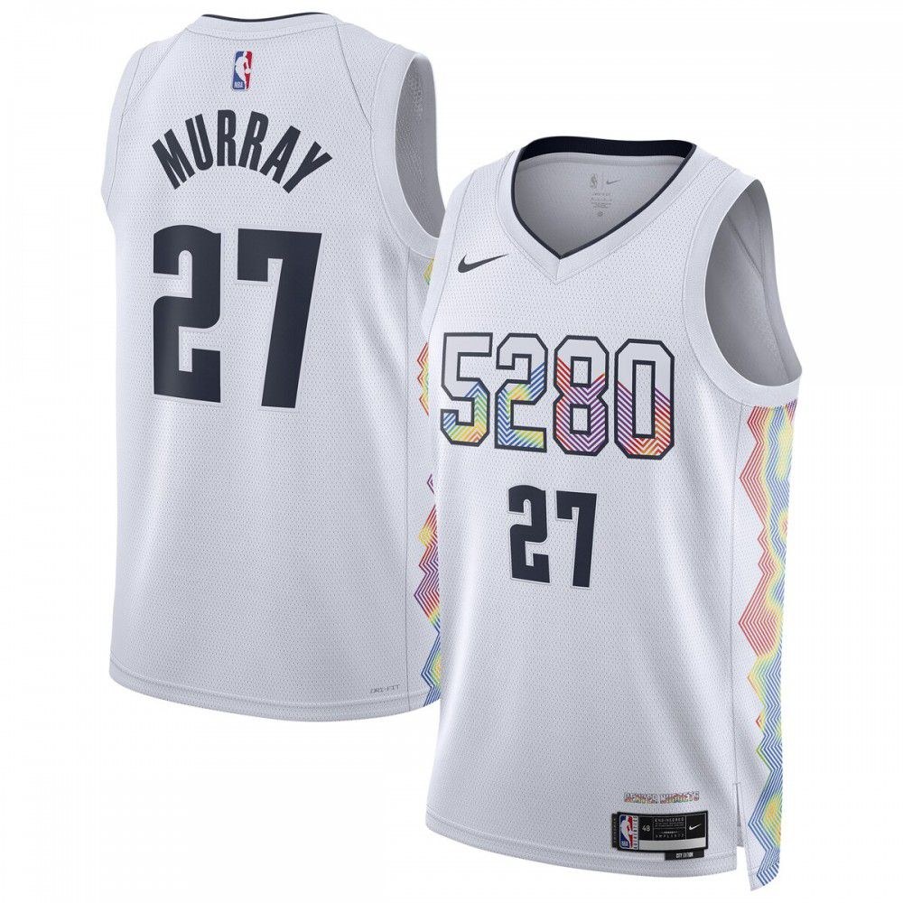 Jamal Murray Denver Nuggets Jersey White NBA Men Fan Wear