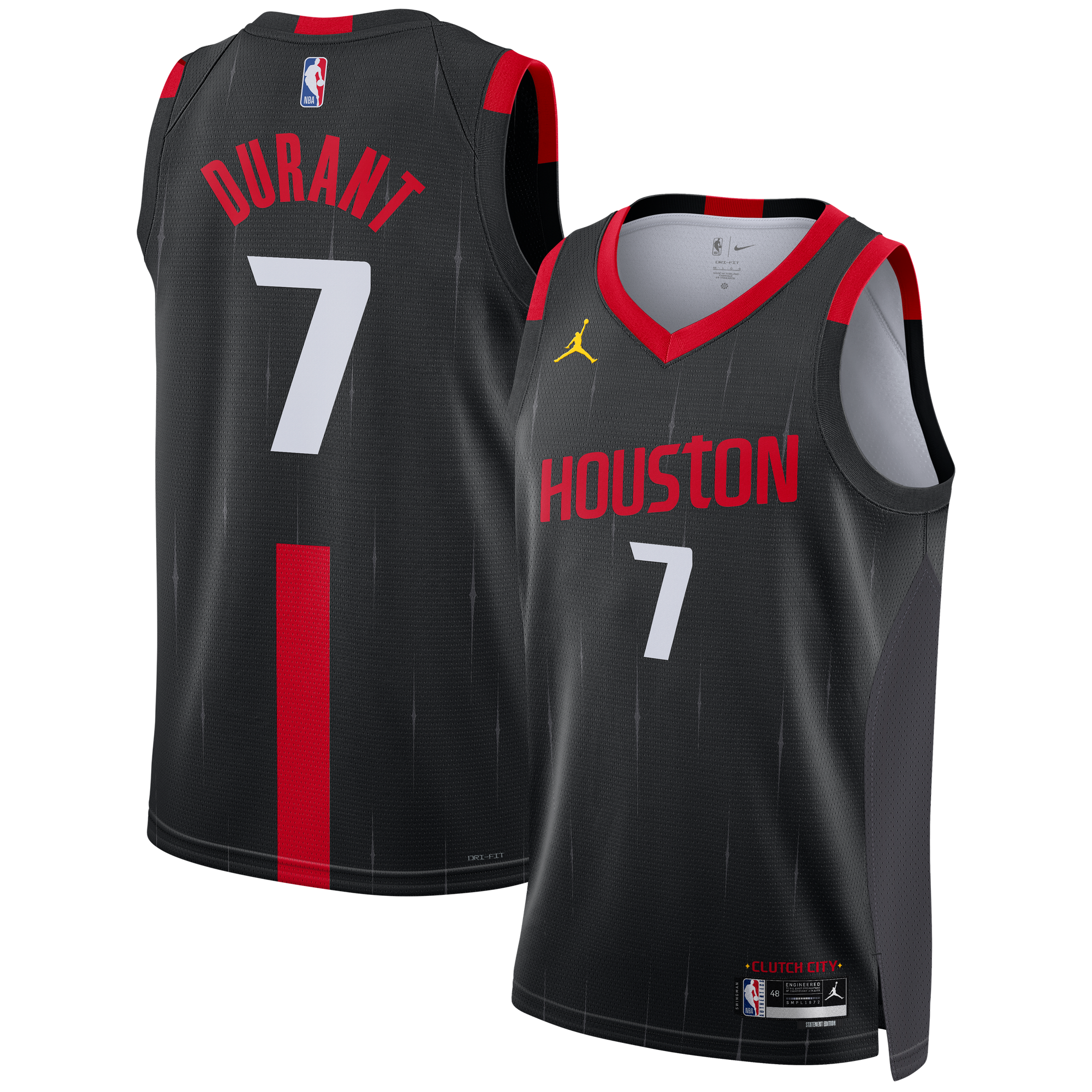 Kevin Durant Houston Rockets Swingman Jersey Black NBA Women Fan Wear
