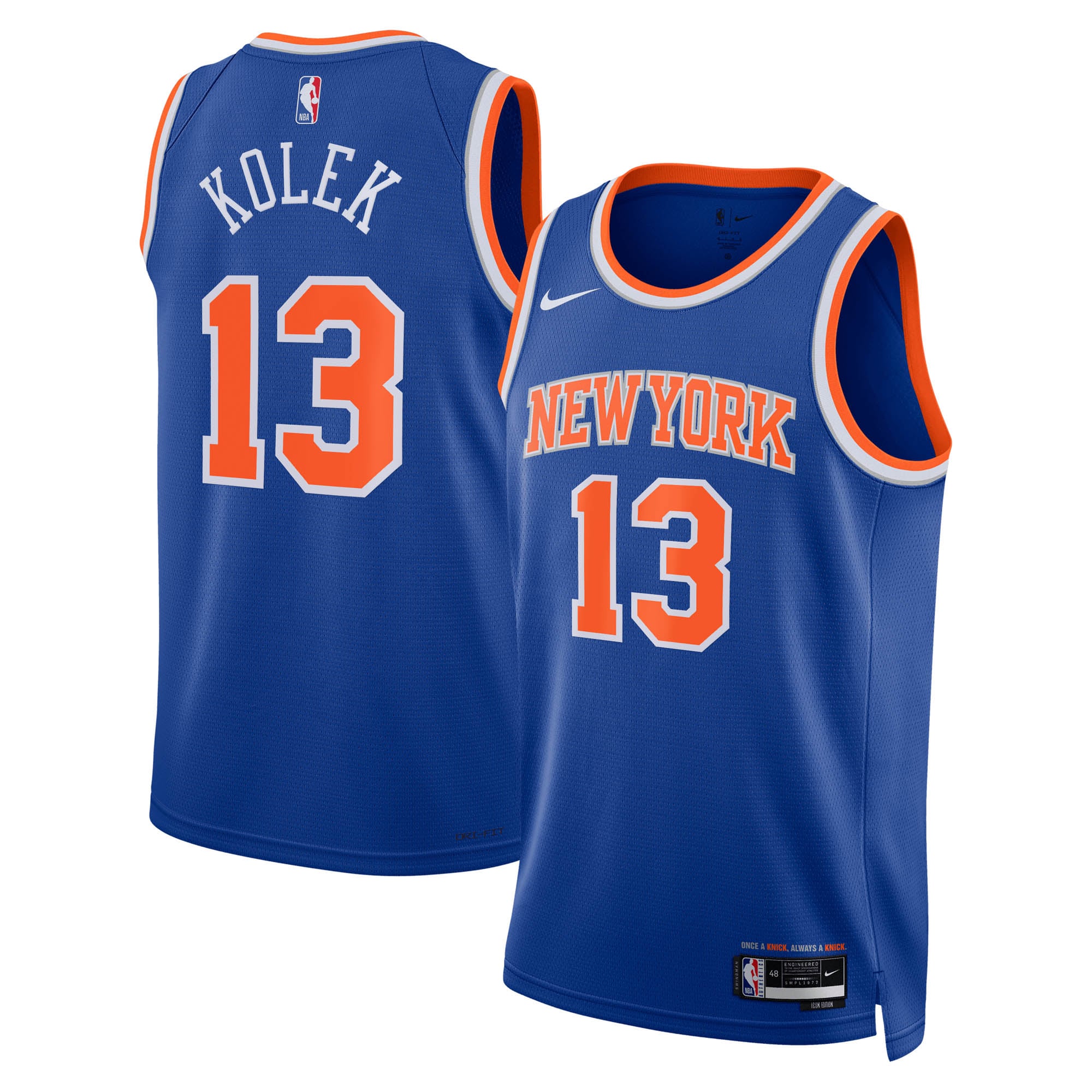 Tyler Kolek New York Knicks Icon Edition Jersey Blue NBA Men Fan Wear Tyler Kolek