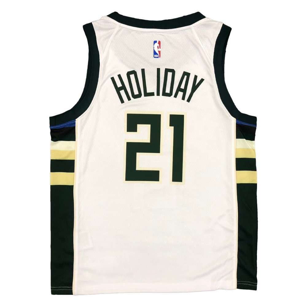 Jrue Holiday Milwaukee Bucks Association Edition Jersey White NBA Youth Fan Wear Jrue Holiday