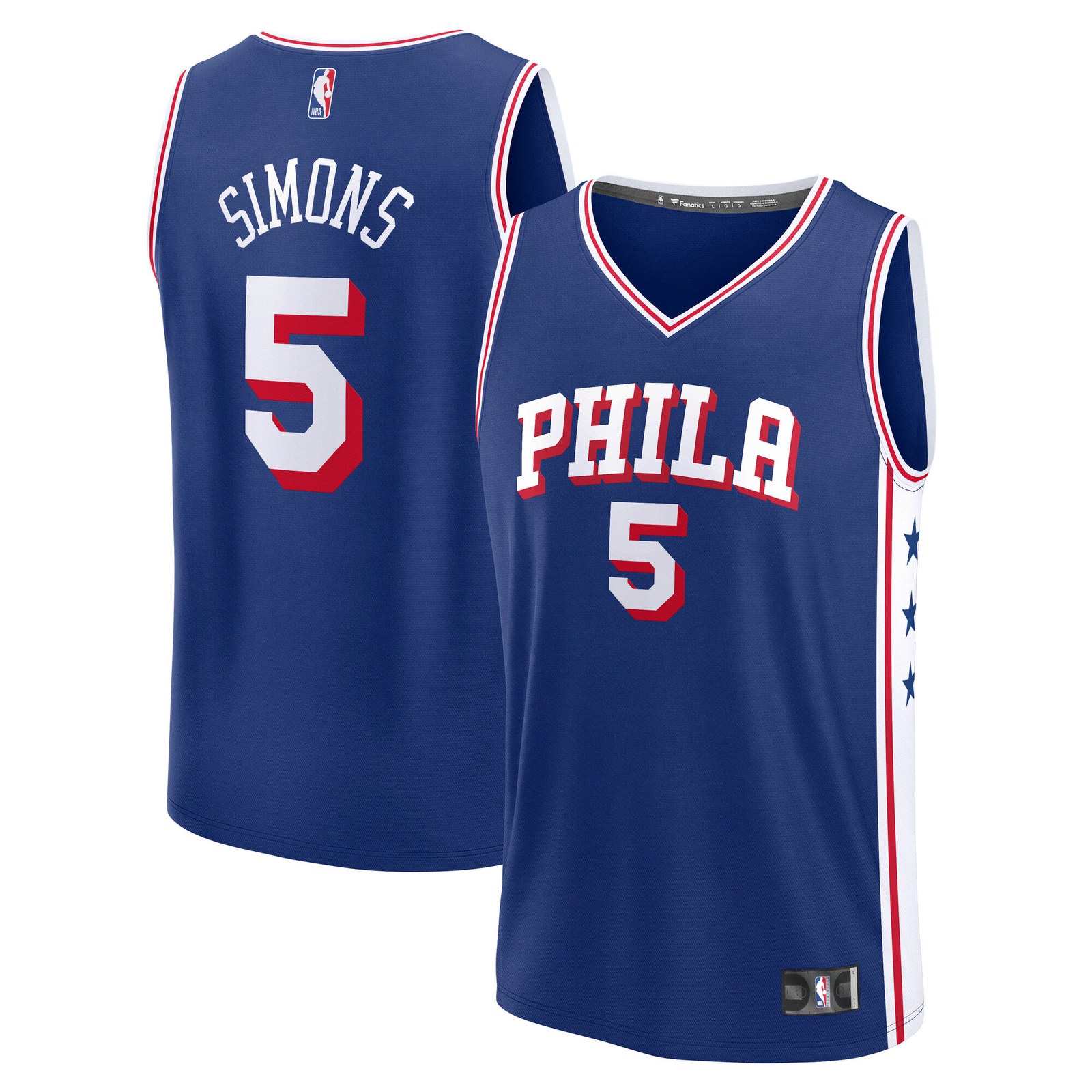 Anfernee Simons Philadelphia 76ers Fast Break Jersey Royal NBA Women Fan Wear