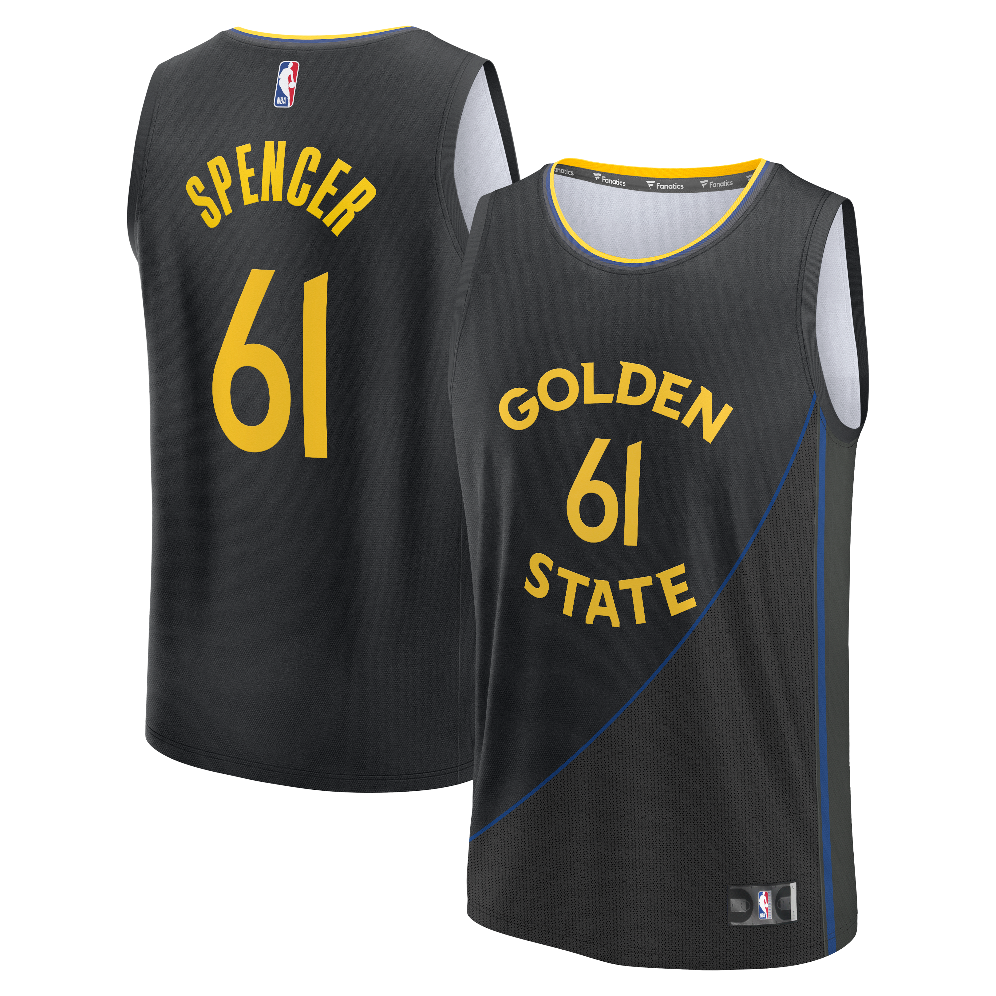 Pat Spencer Golden State Warriors Jersey Black NBA Women Fan Wear