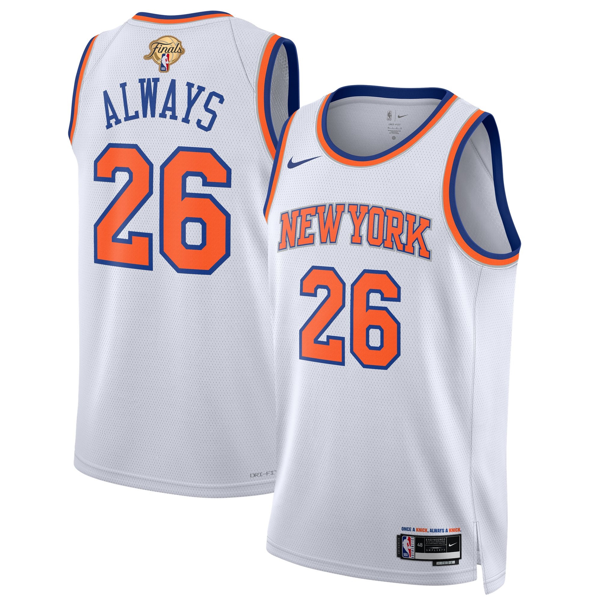 New York Knicks Association Edition Jersey White NBA Youth Fan Wear