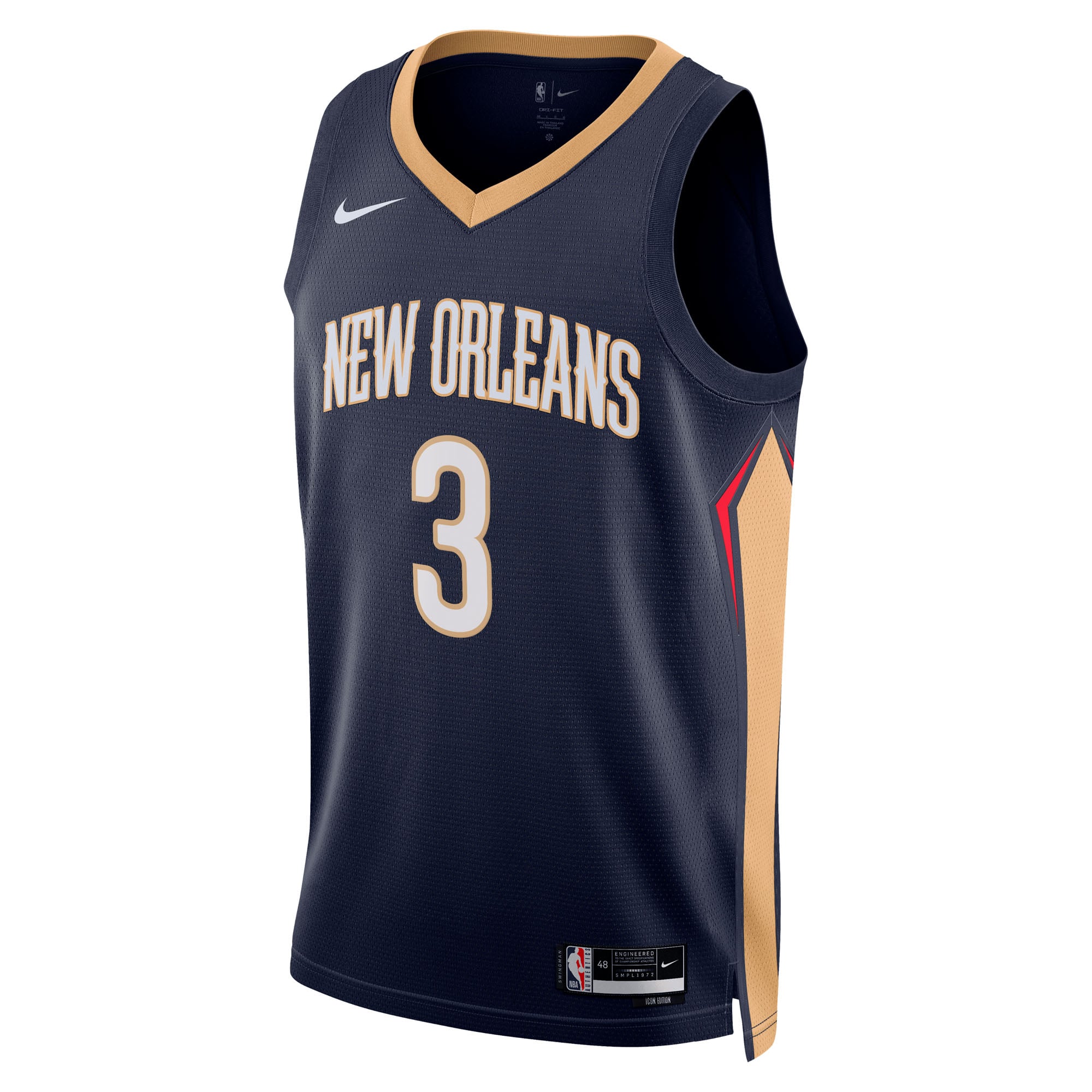 Jordan Poole New Orleans Pelicans Jersey Navy NBA Men Fan Wear