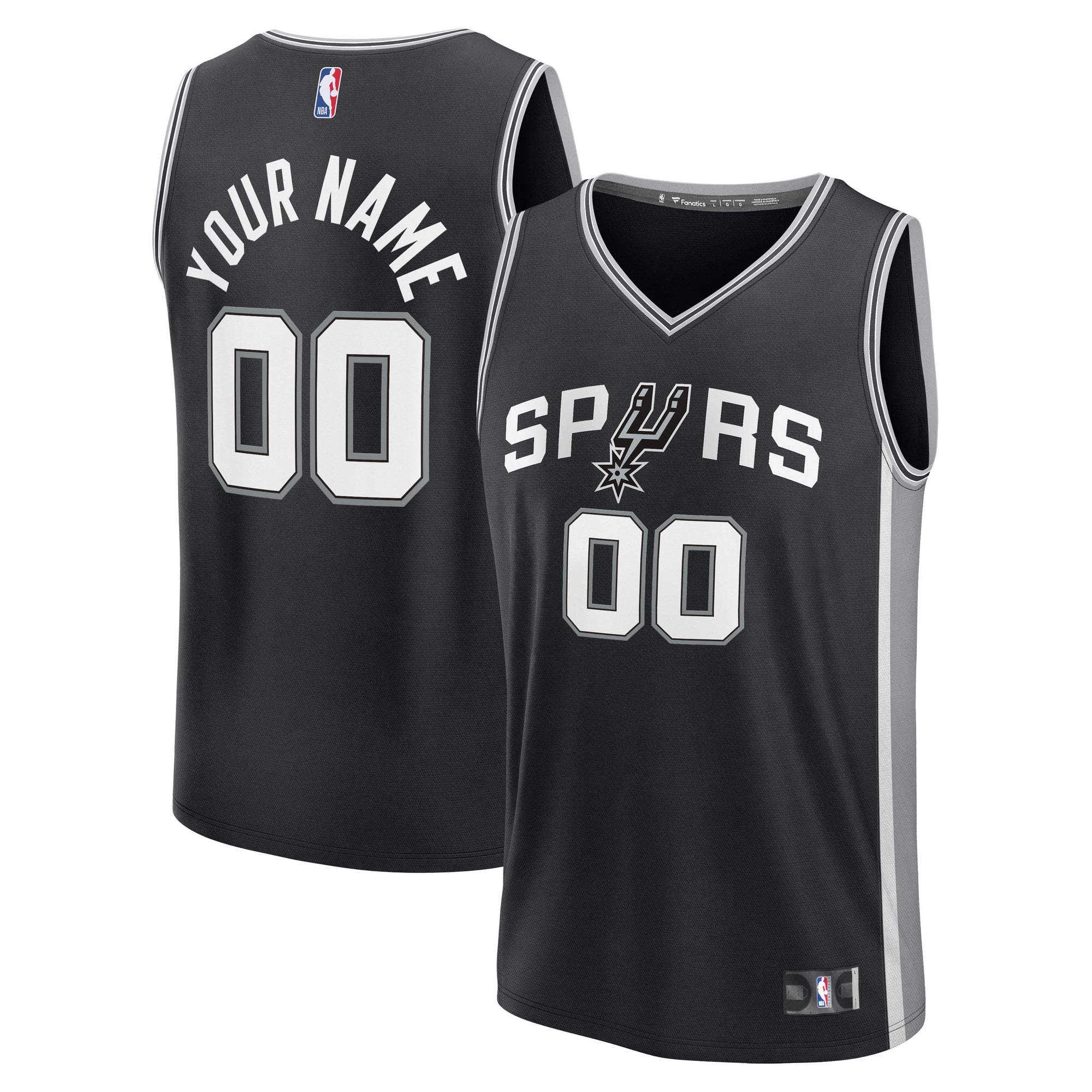 San Antonio Spurs Fast Break Jersey Black NBA Women Fan Wear Custom Number
