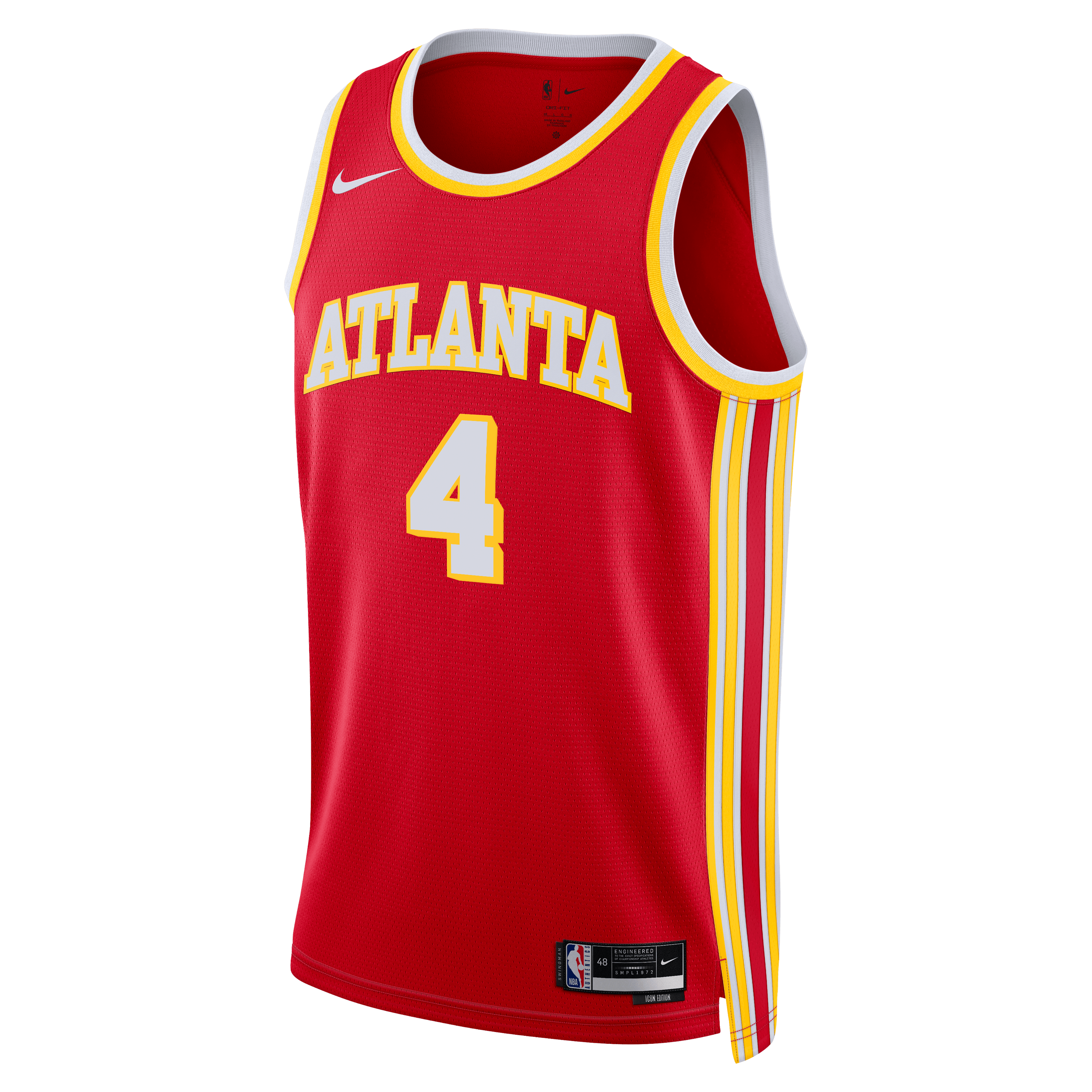 Kingston Flemings Atlanta Hawks Icon Edition Jersey Red NBA Women Fan Wear Kingston Flemings