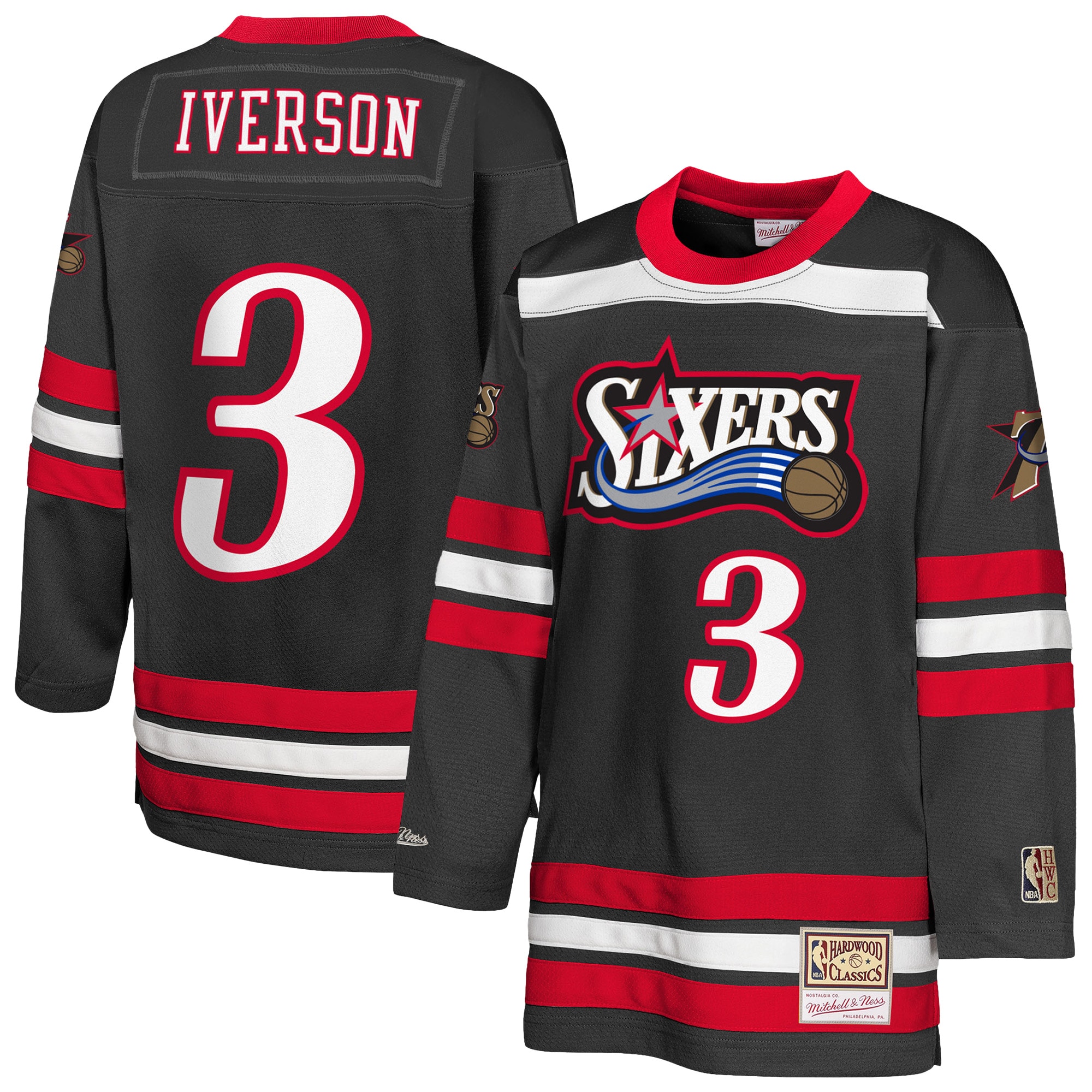 Allen Iverson Philadelphia 76ers Jersey Black NBA Youth Fan Wear