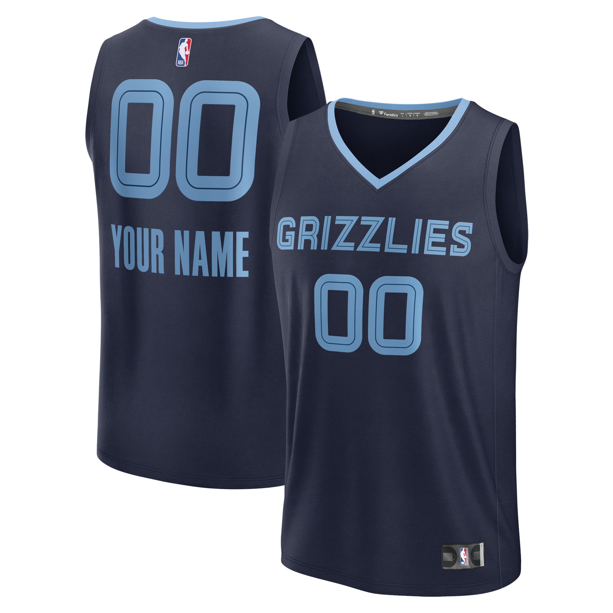 Memphis Grizzlies Fast Break Jersey Navy NBA Women Fan Wear Custom Number