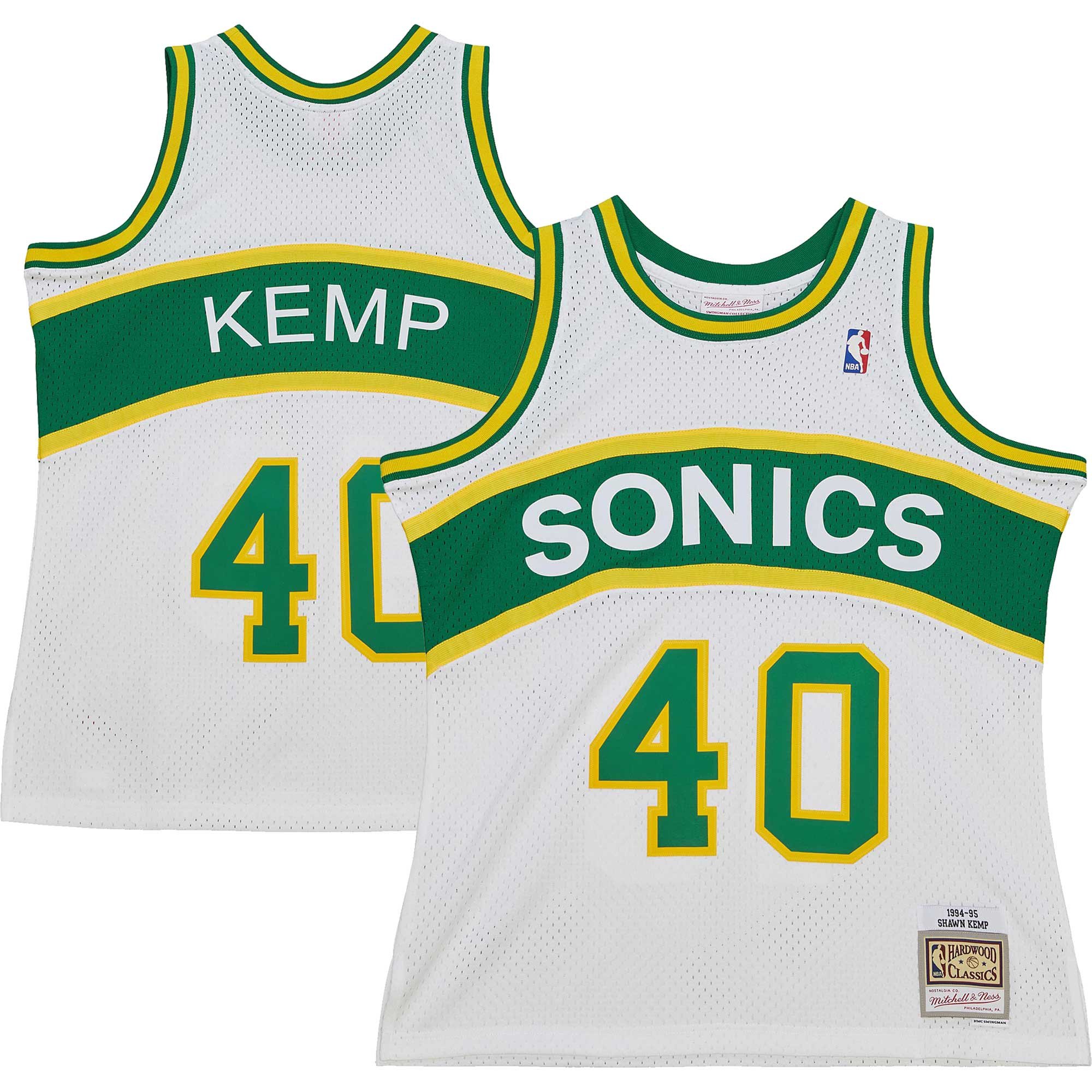 Shawn Kemp Oklahoma City Thunder Swingman Jersey White NBA Men Fan Wear
